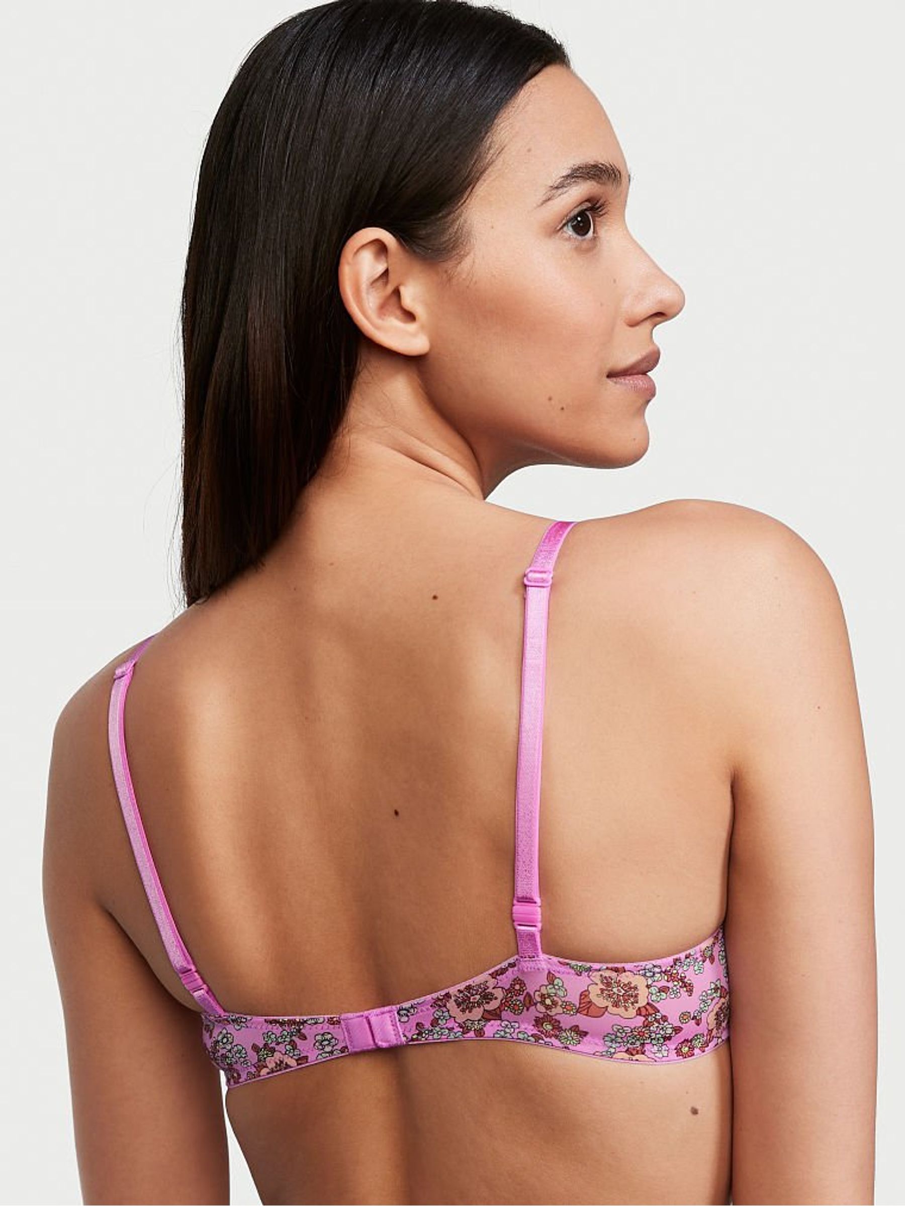 Berry Pink Floral Sexy Tee LightlyLined Demi Bra - Image 2 of 4