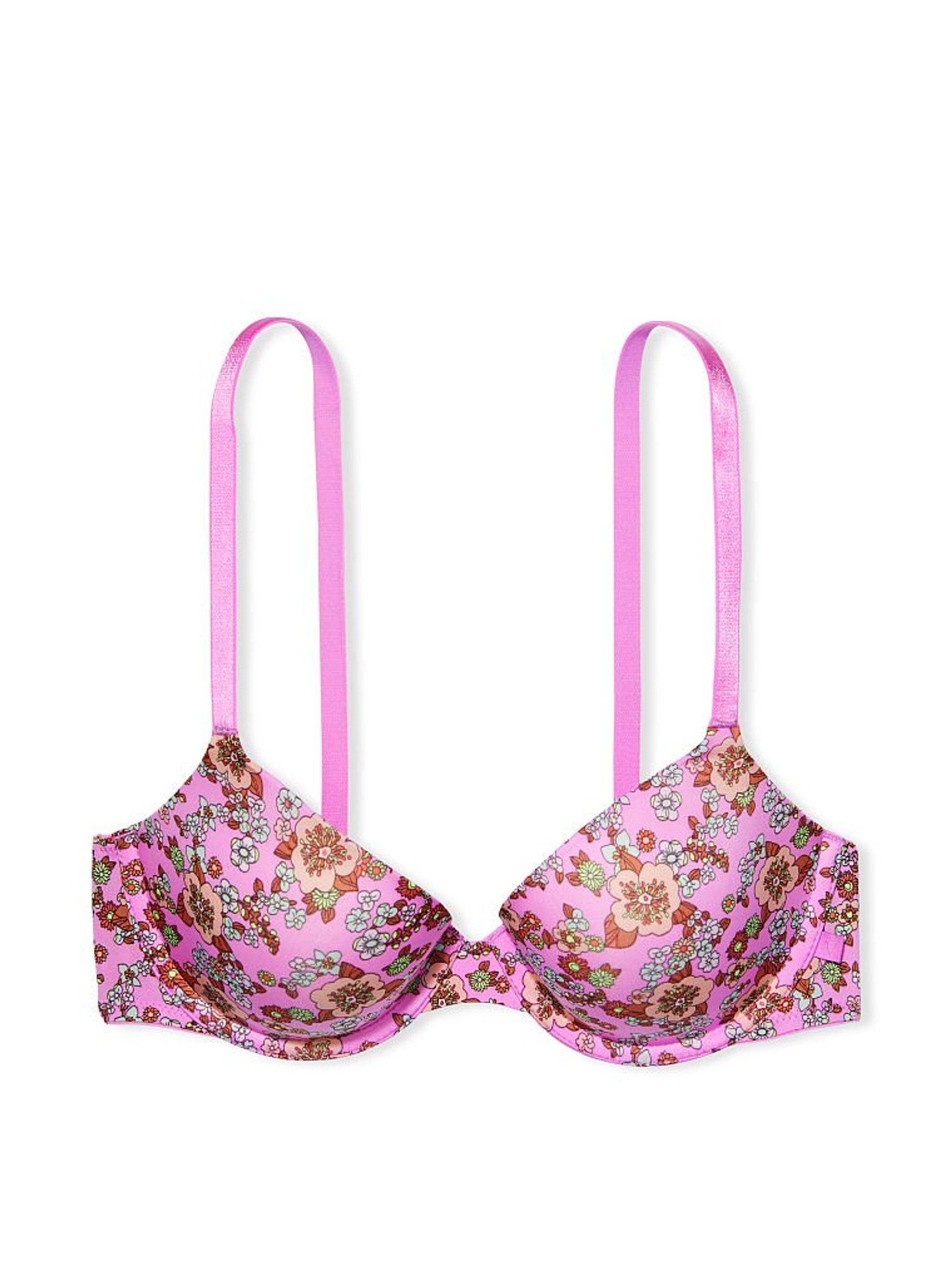 Berry Pink Floral Sexy Tee LightlyLined Demi Bra - Image 4 of 4