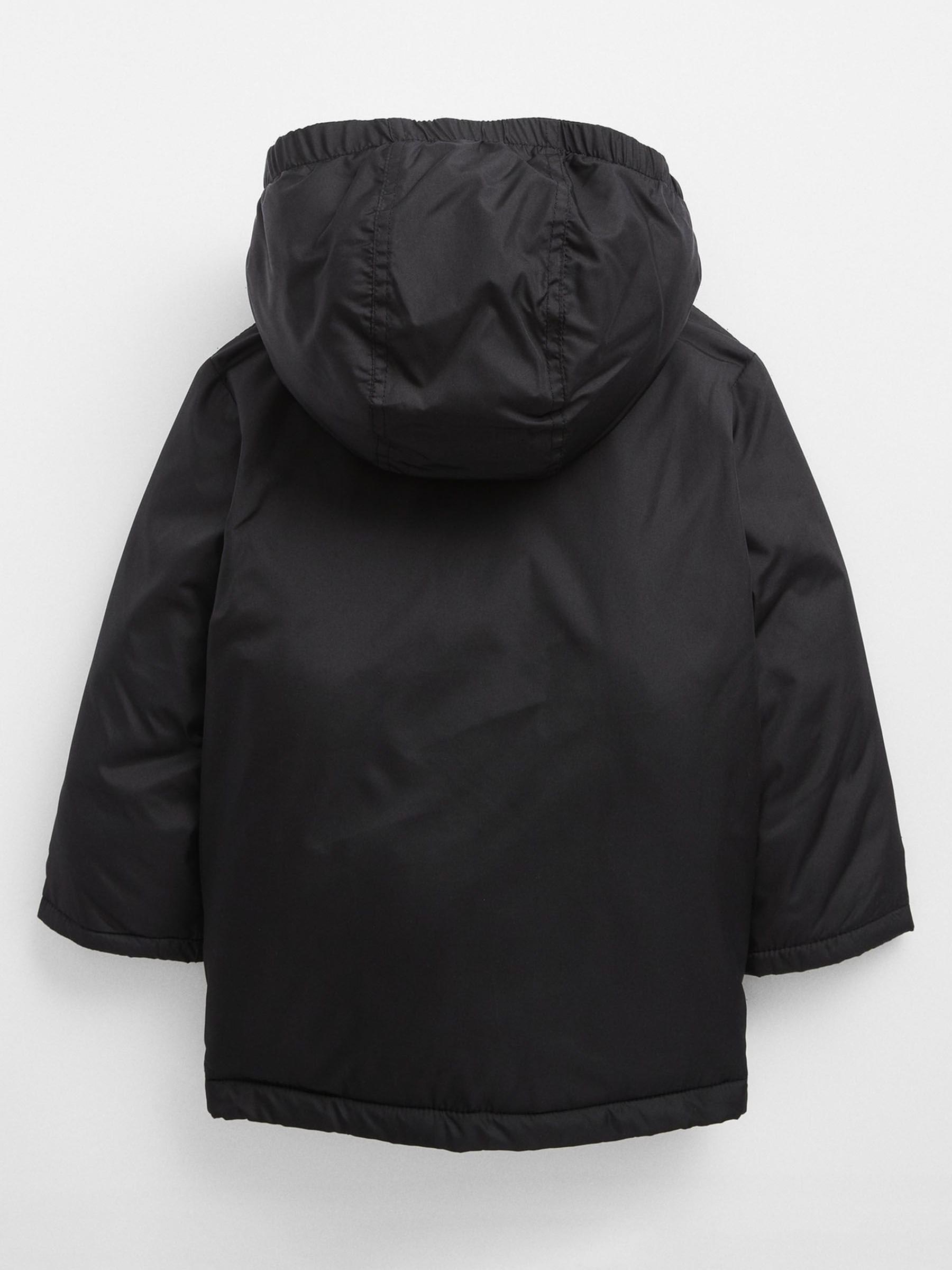 Black Water Resistant Cold Control Quilted Puffer Coat - Image 2 of 2