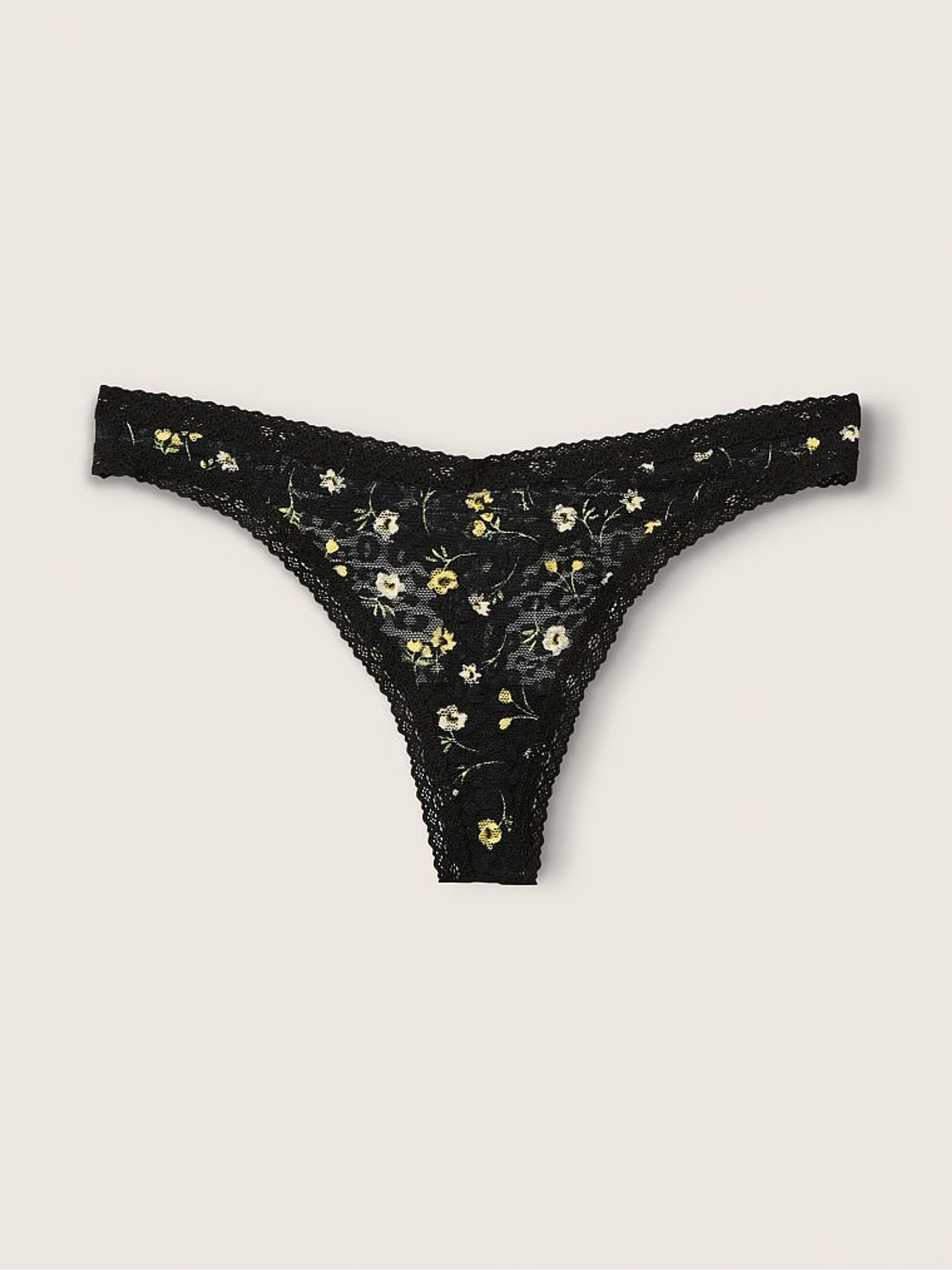 Pure Black Floral Wear Everywhere Lace Knickers - Image 1 of 2