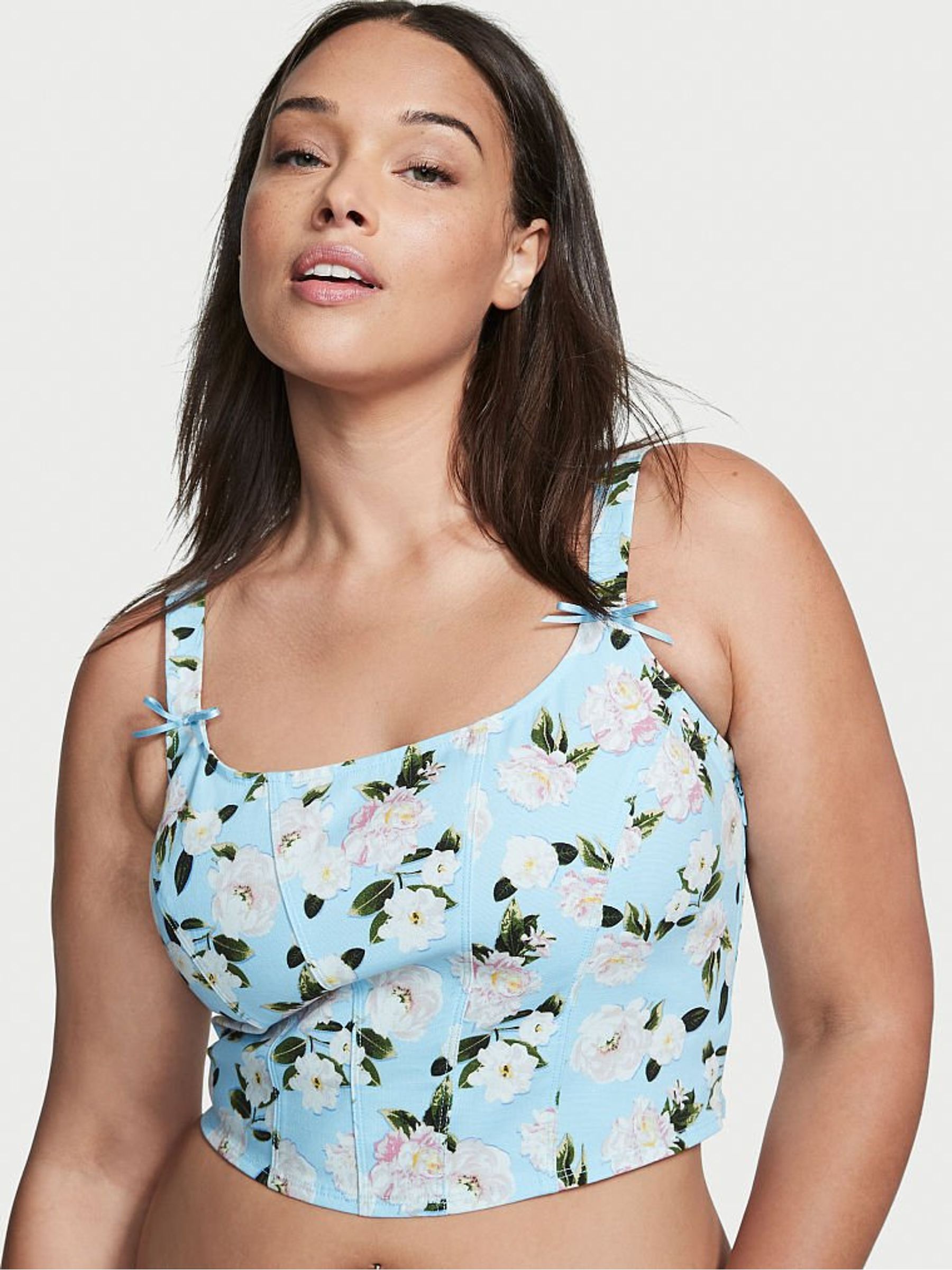Summer Breeze Blue Canvas Crop Top - Image 1 of 4