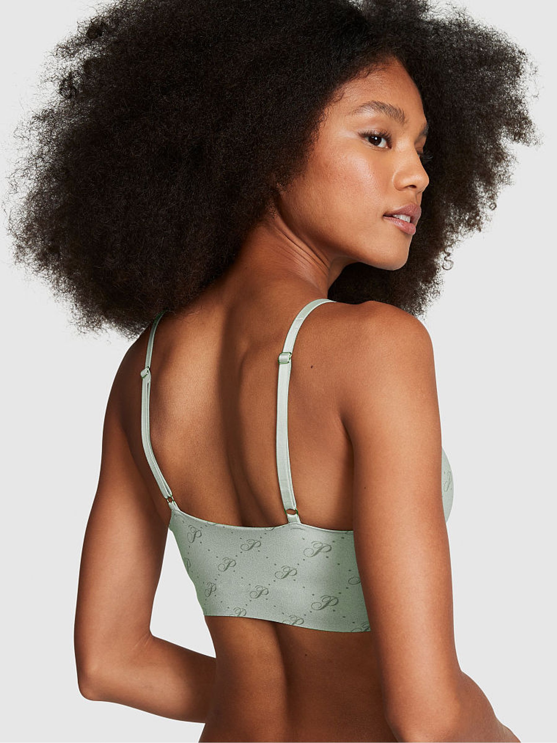 Iceberg Green Script Non Wired Push Up Lounge Bralette - Image 2 of 4