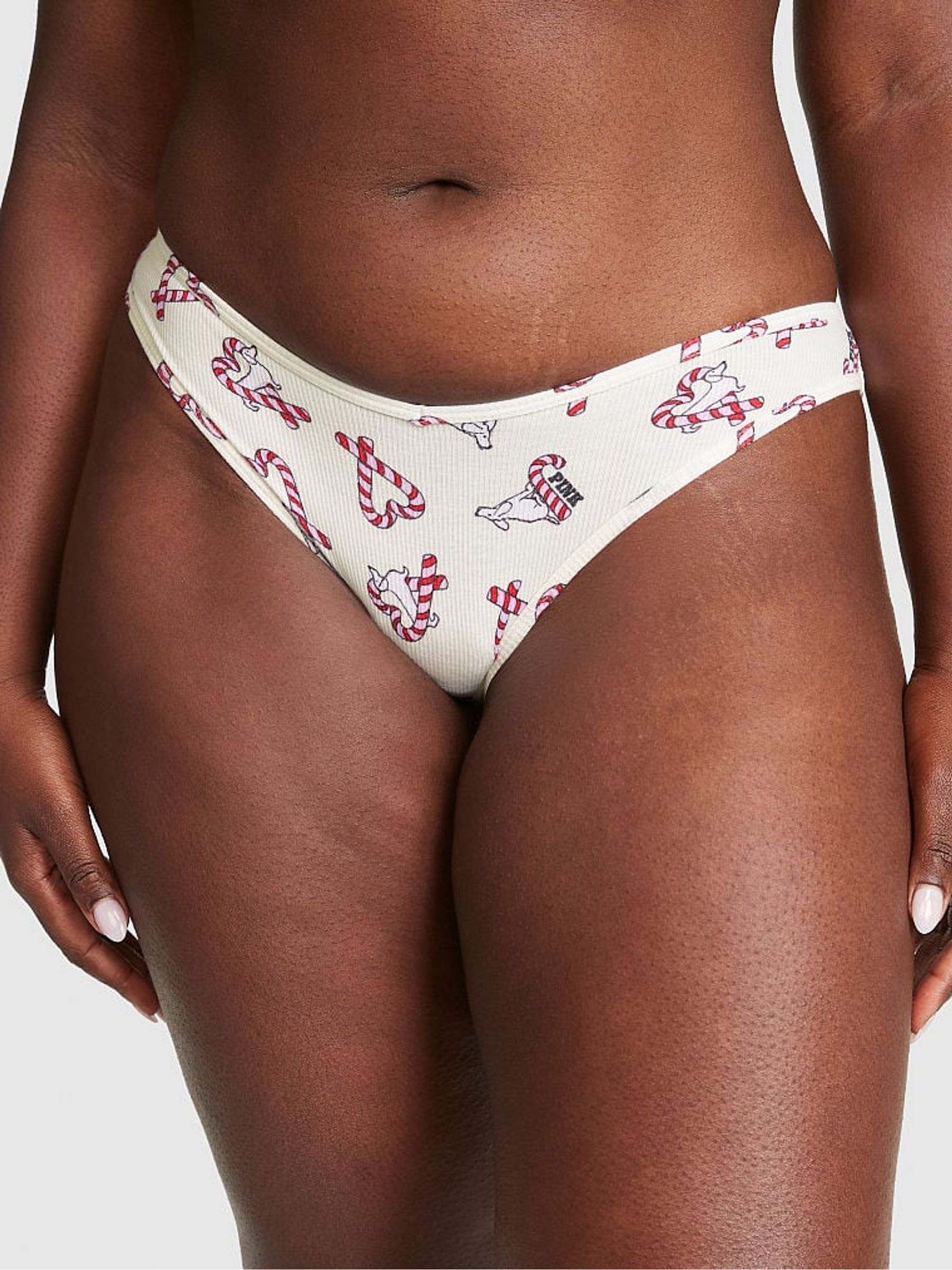 Creamer White Candy Cane Dog Cotton Bikini Knickers - Image 1 of 3