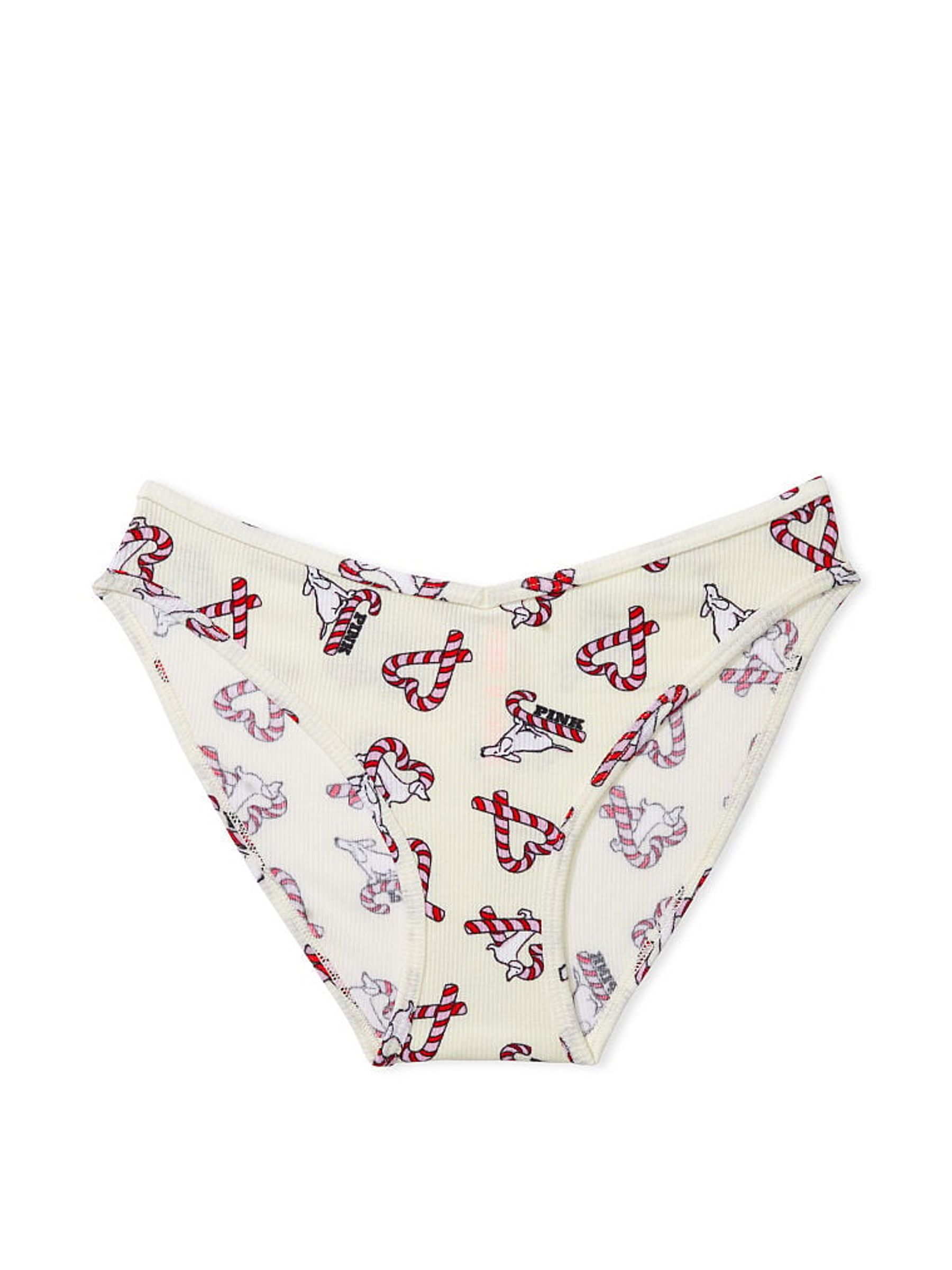 Creamer White Candy Cane Dog Cotton Bikini Knickers - Image 3 of 3