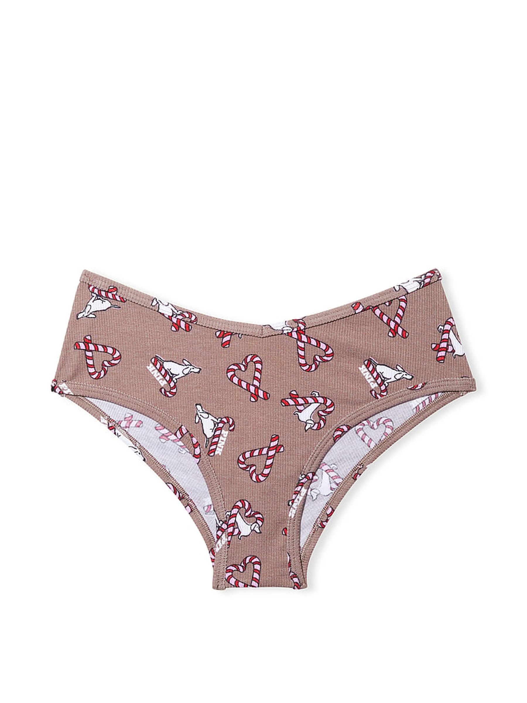 Iced Coffee Brown Candy Cane Dog Cheeky Cotton Knickers - Image 3 of 3