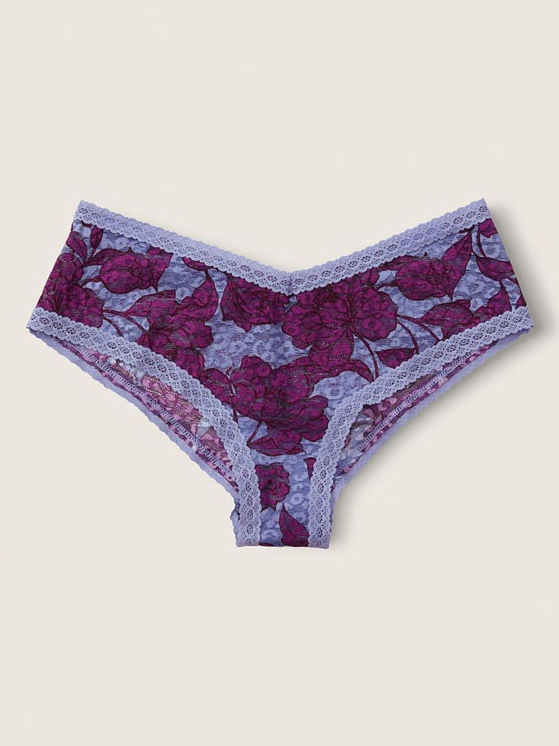 Dusty Periwinkle Floral Wear Everywhere Lace Cheekster Knickers - Image 1 of 2