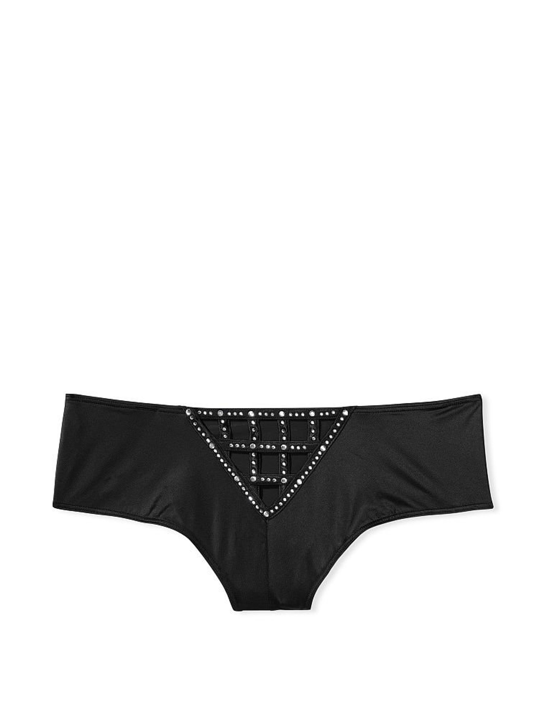 Black Subtle Shine Cage Back Cheeky Panty - Image 4 of 5