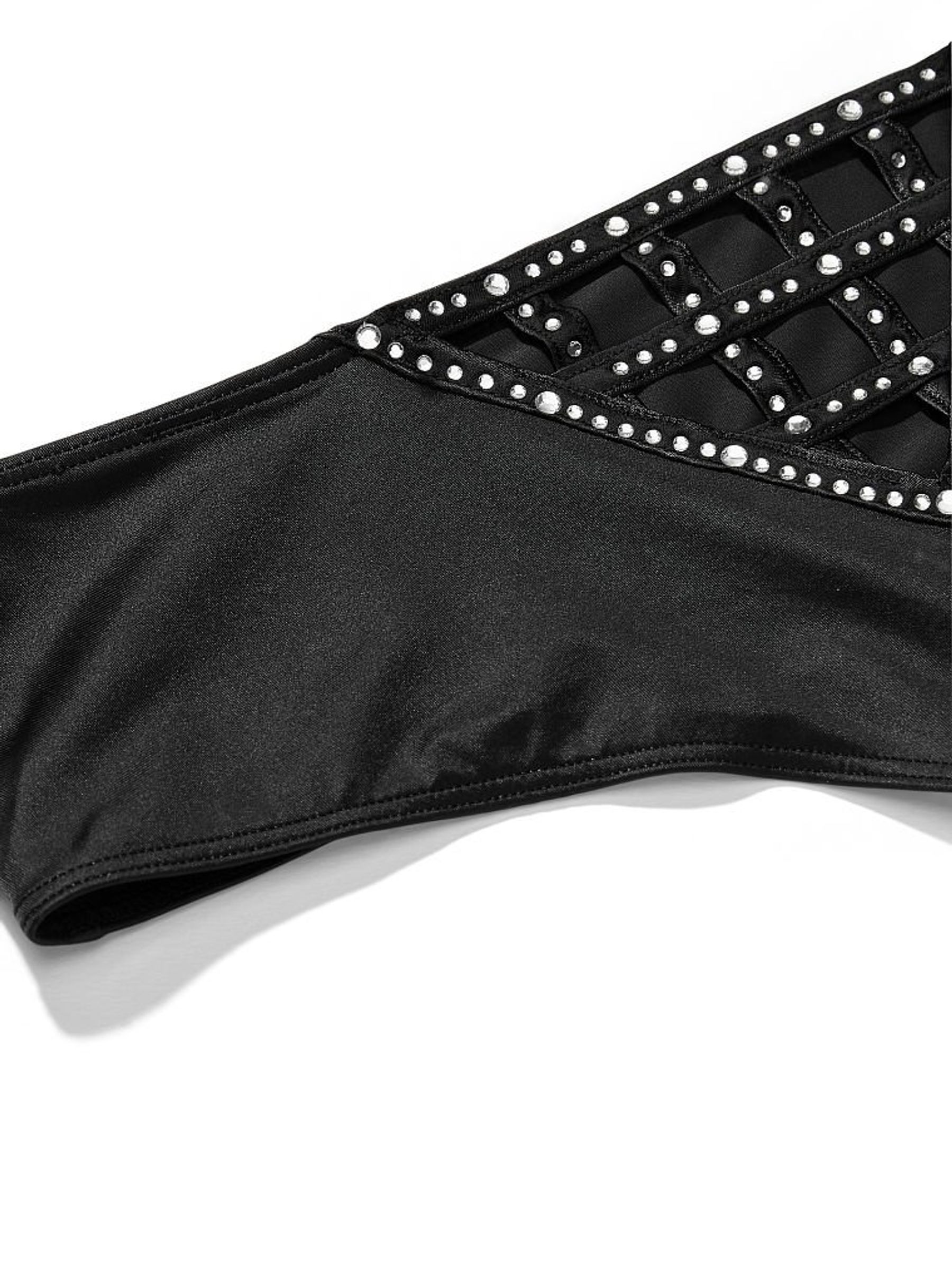 Black Subtle Shine Cage Back Cheeky Panty - Image 5 of 5