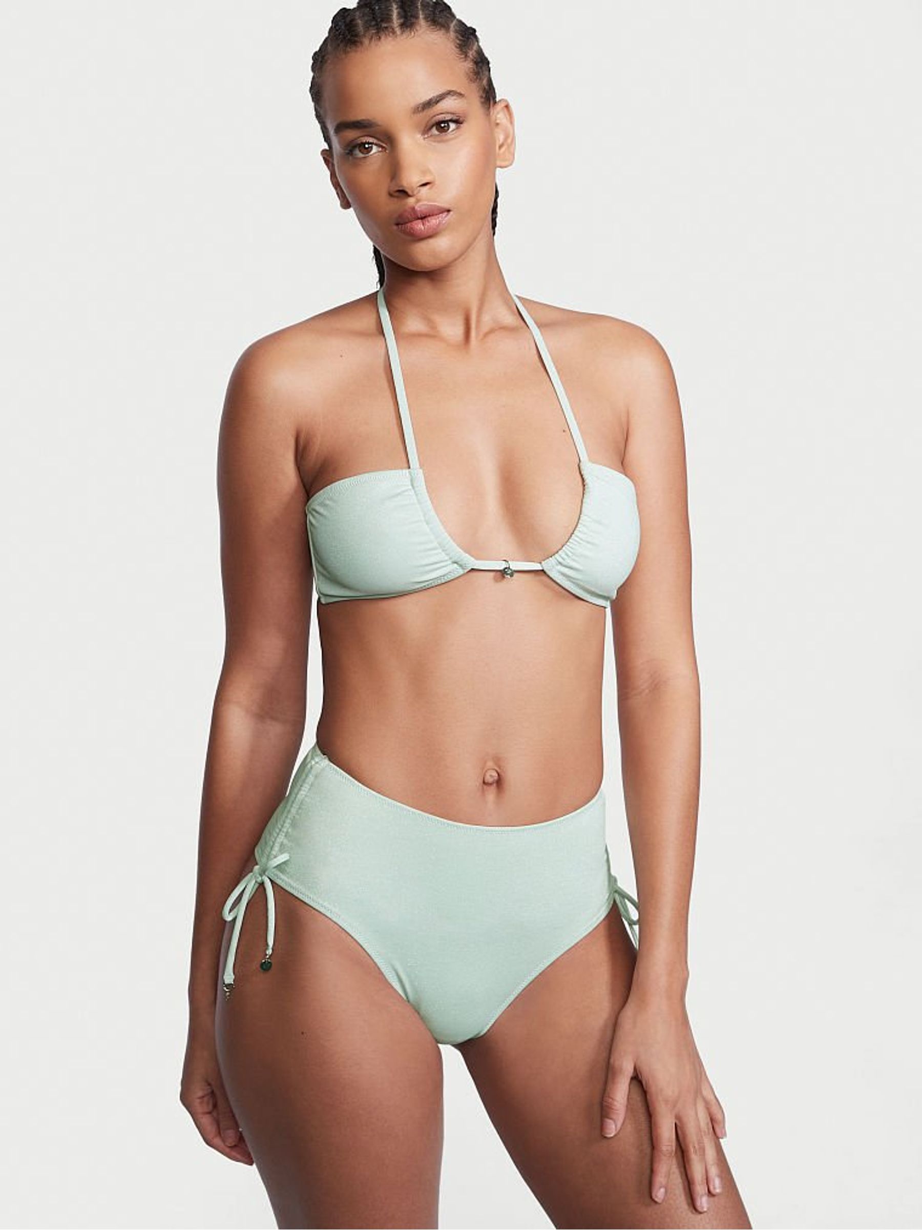 Winter Ice Blue Ice Queen High Waist Cheeky Swim Bikini Bottom - Image 1 of 3
