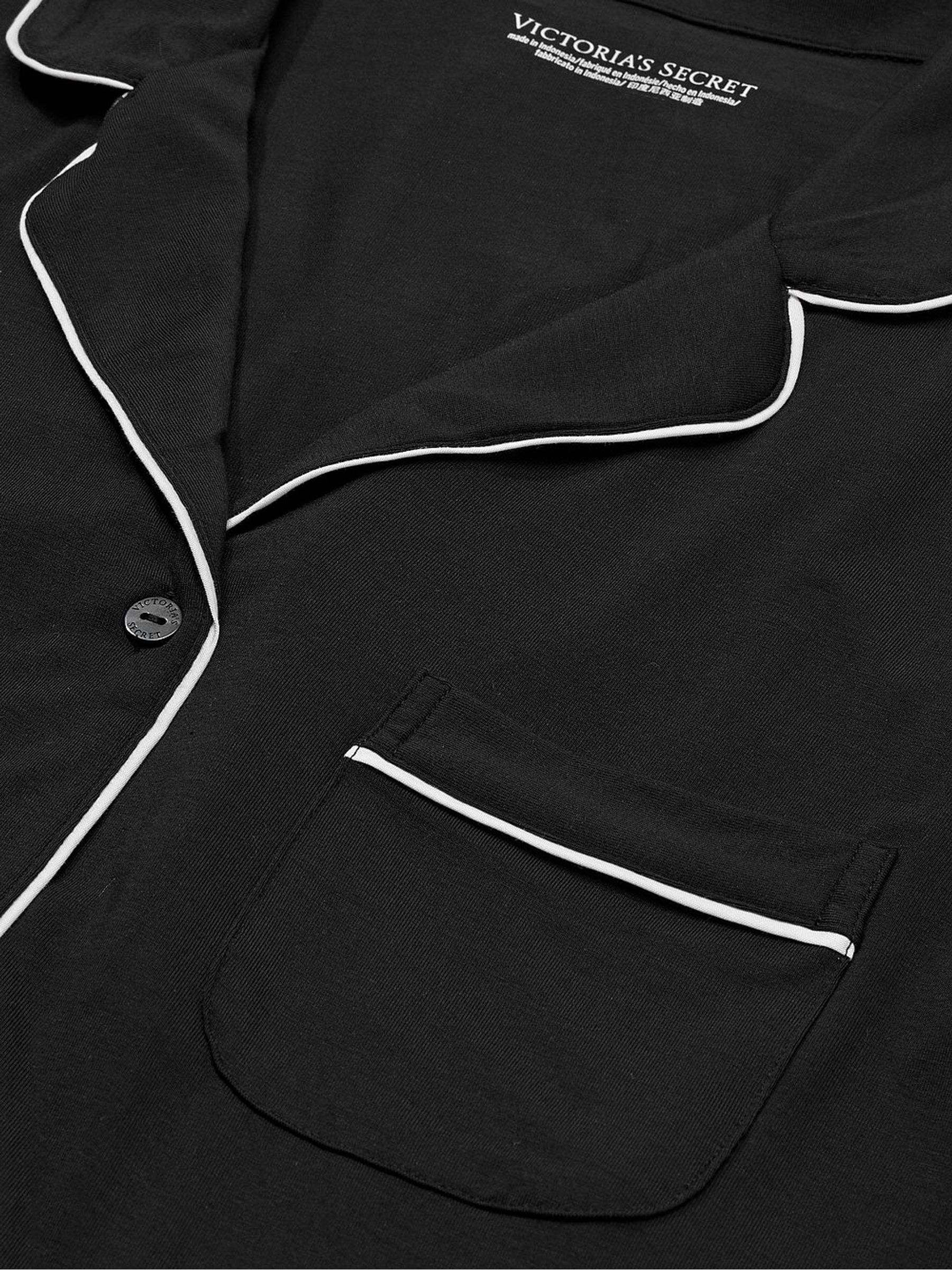 Black Modal Long Pyjama Set - Image 2 of 2