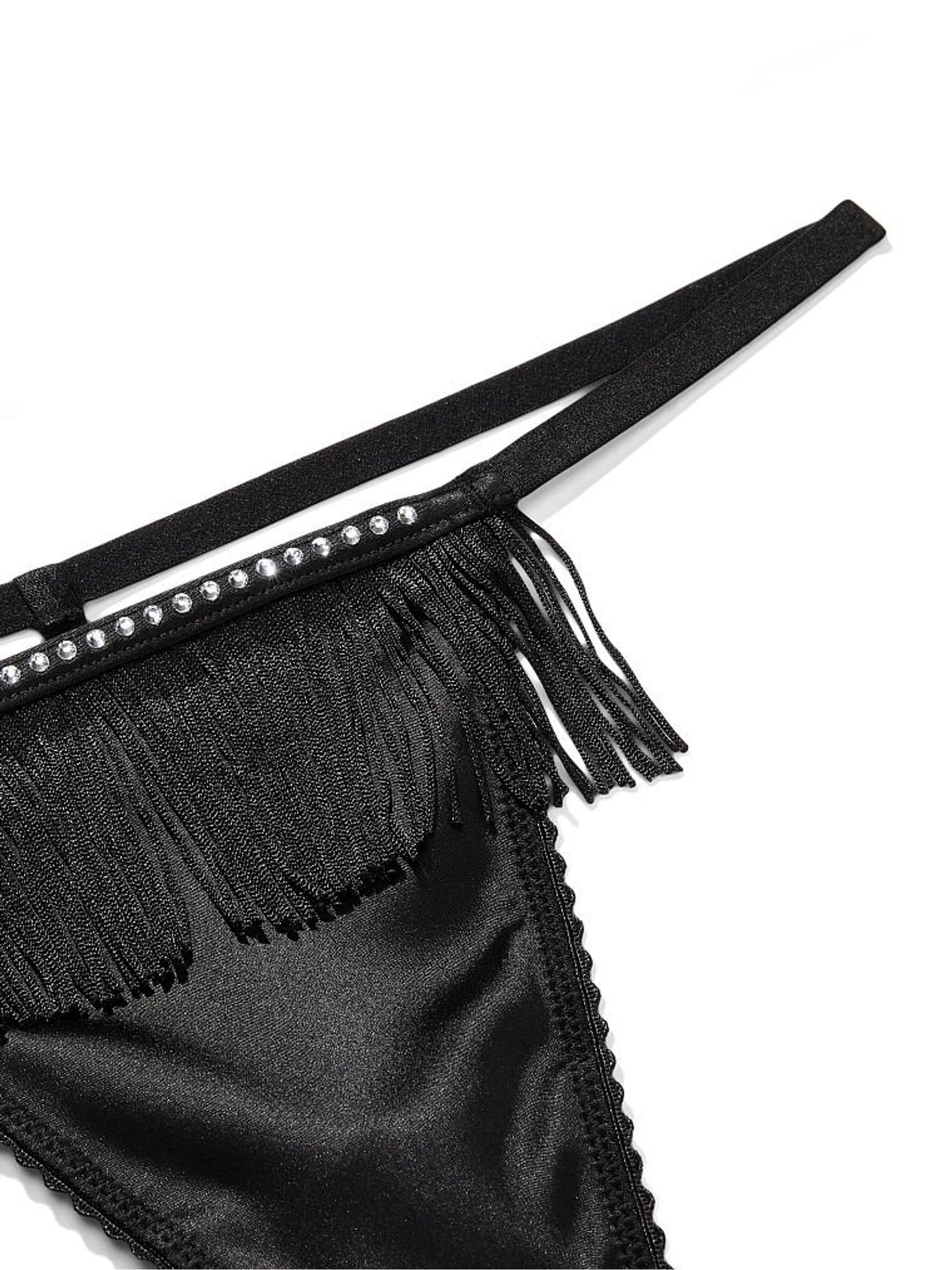 Black Fringe VString Panty - Image 4 of 4