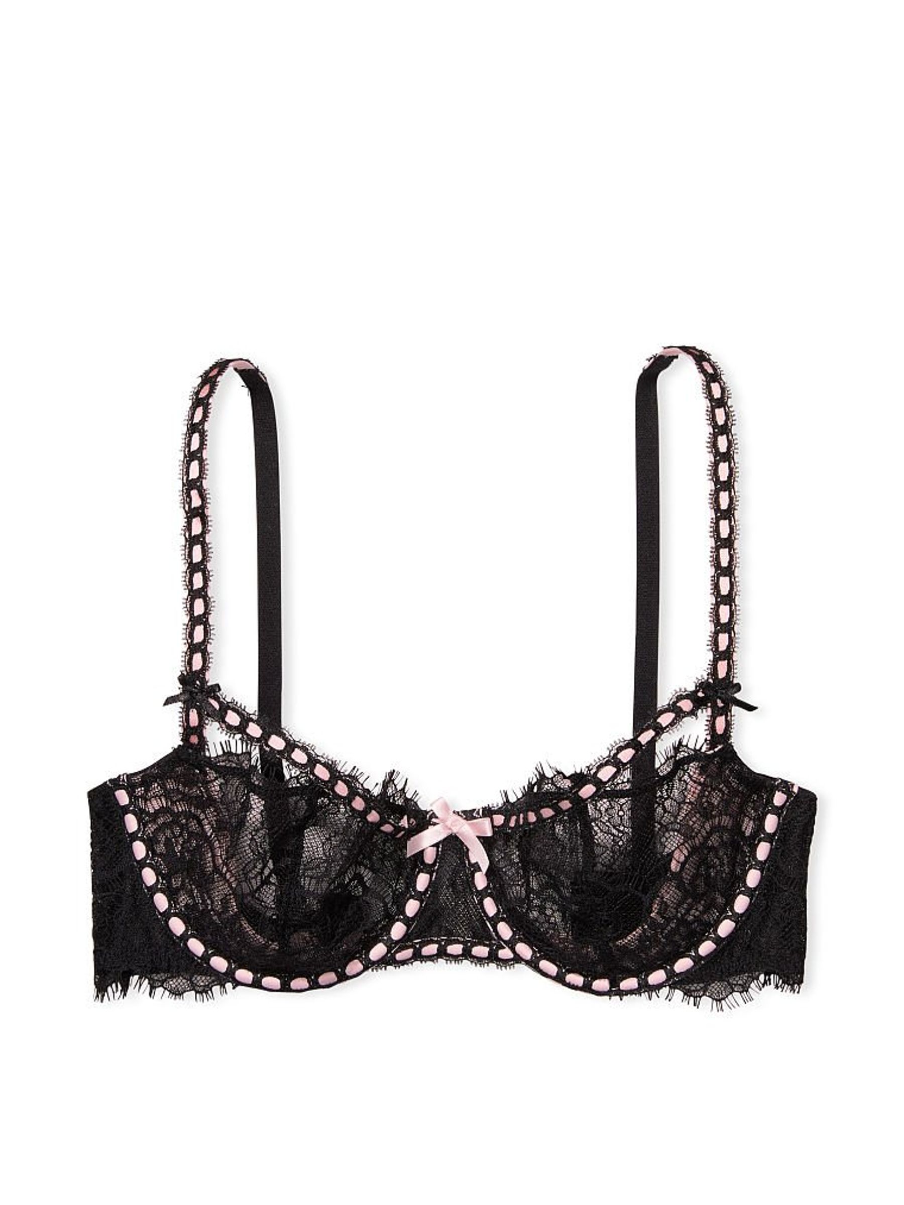 Black Lace Unlined Balcony Bra - Image 1 of 2