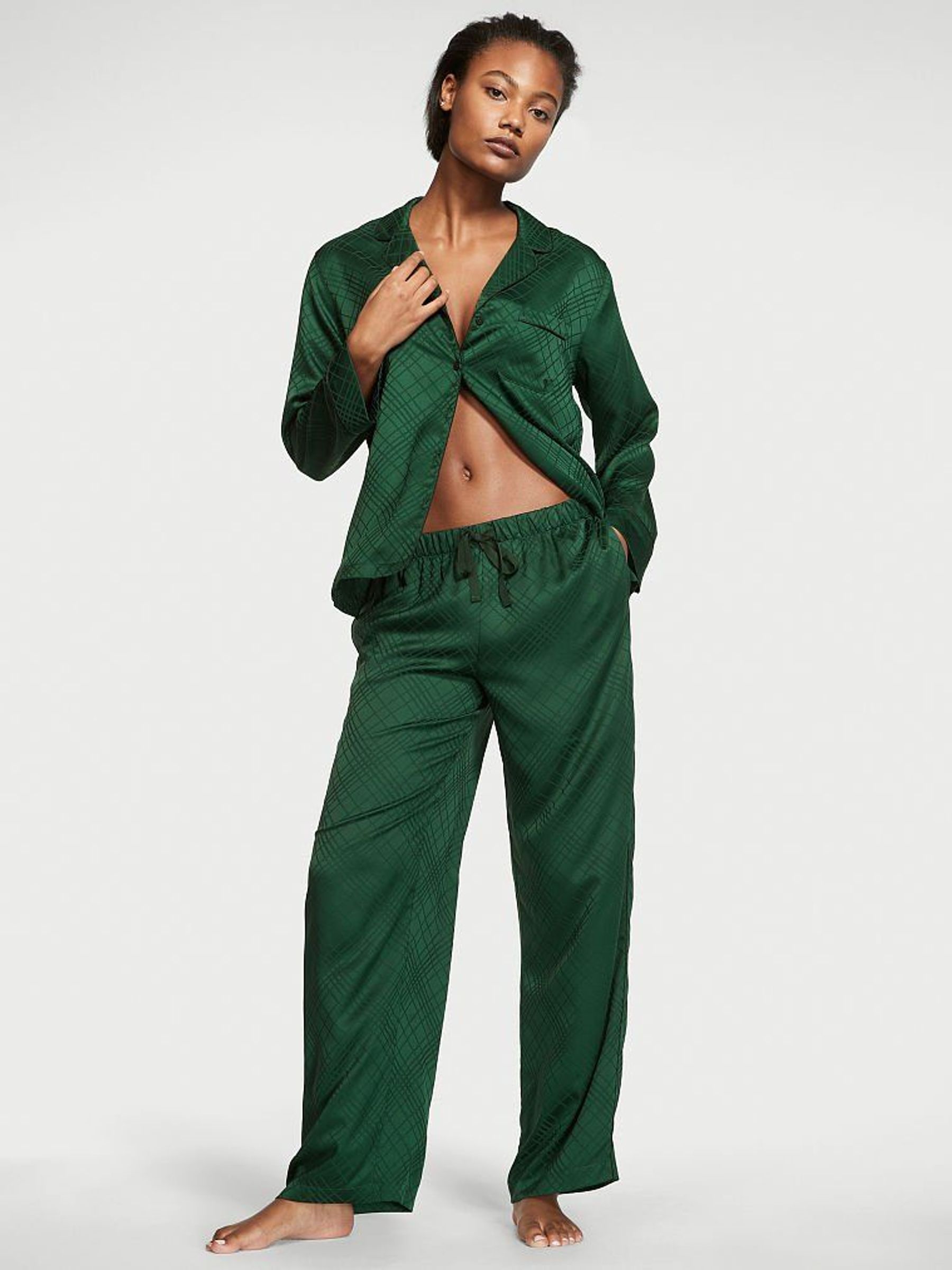 Envious Satin Long PJ Set - Image 1 of 4