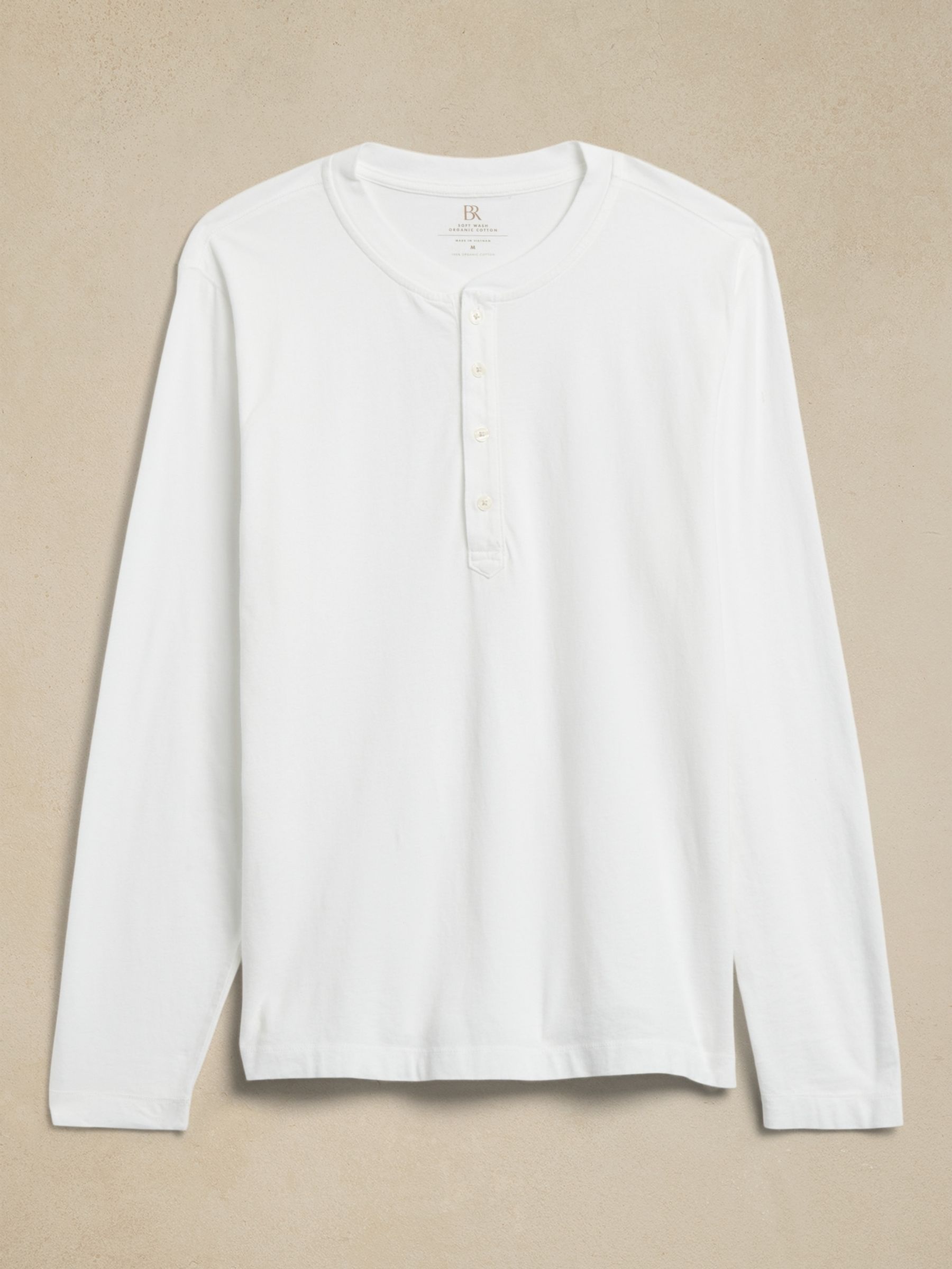 Banana Republic White Soft Wash Henley Long Sleeve T-Shirt - Image 3 of 3