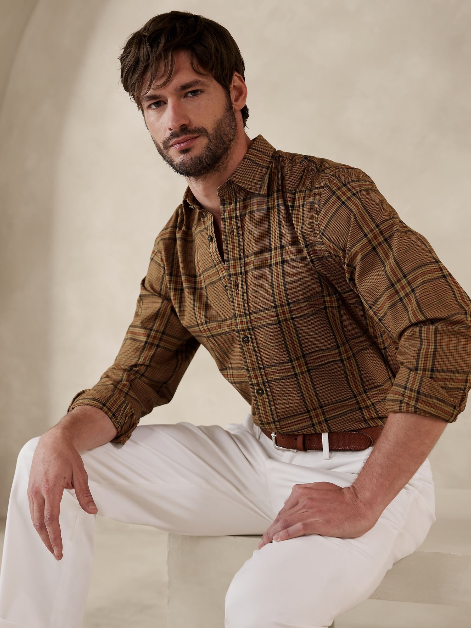 Banana Republic Brown Enzo Twill Shirt - Image 3 of 4
