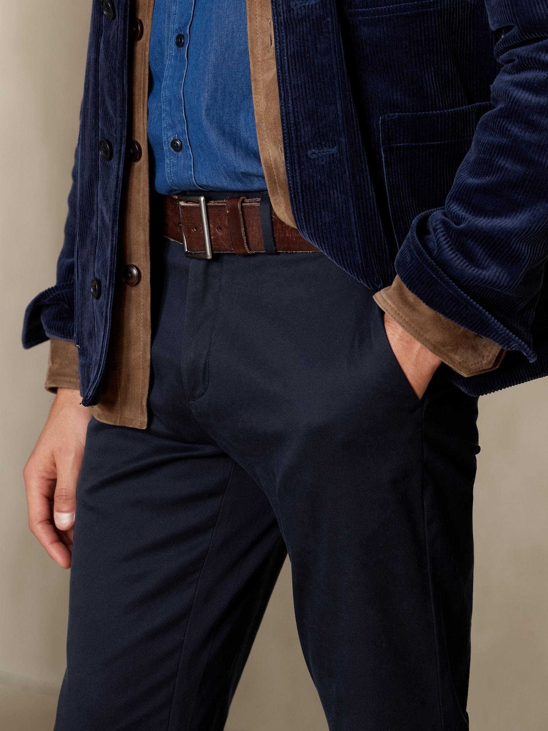 Banana Republic Navy Blue Athletic Tapered Fit Chinos - Image 3 of 4