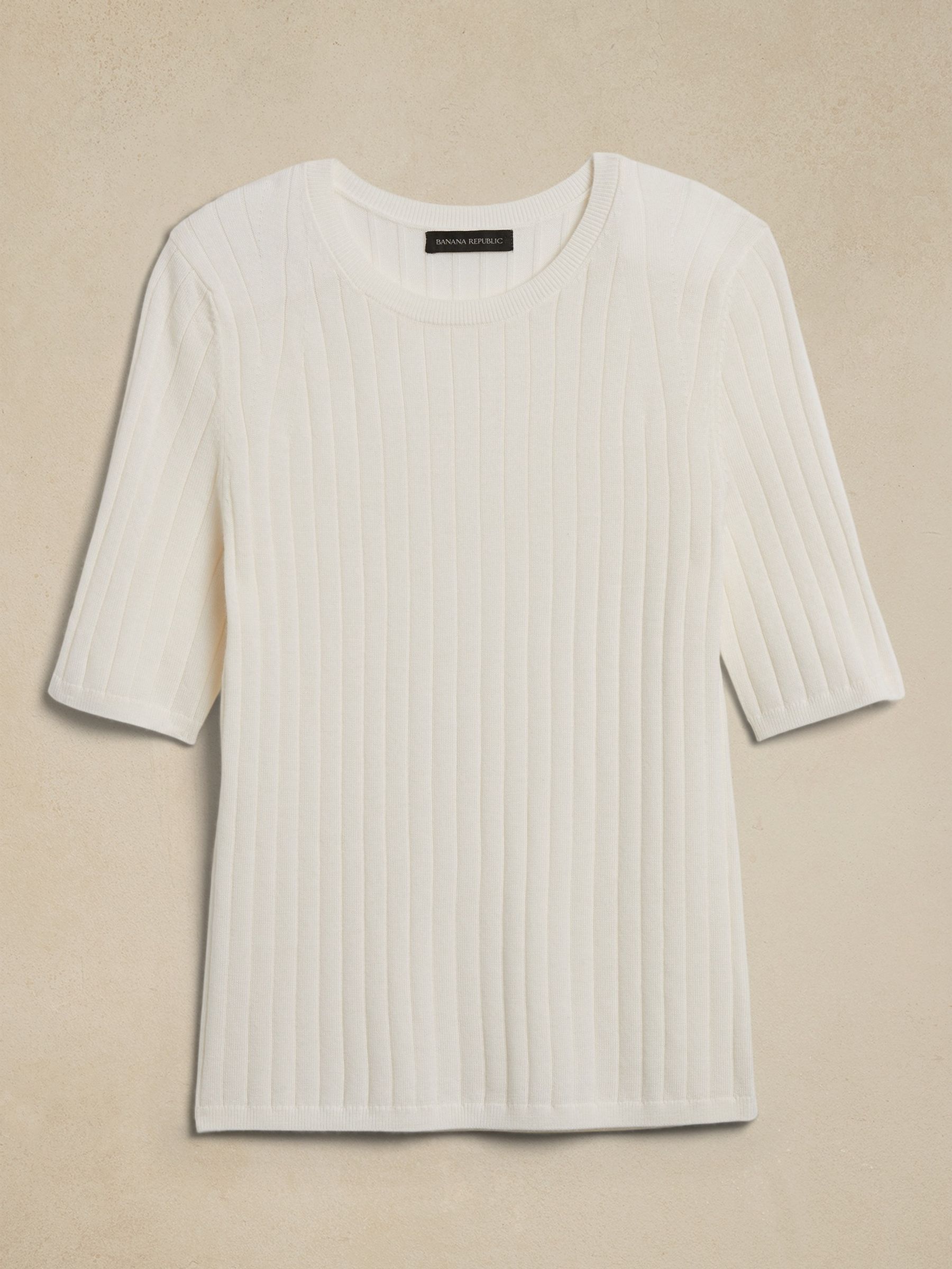 Banana Republic Cream Nezha Merino Ribbed Jumper - Image 4 of 4