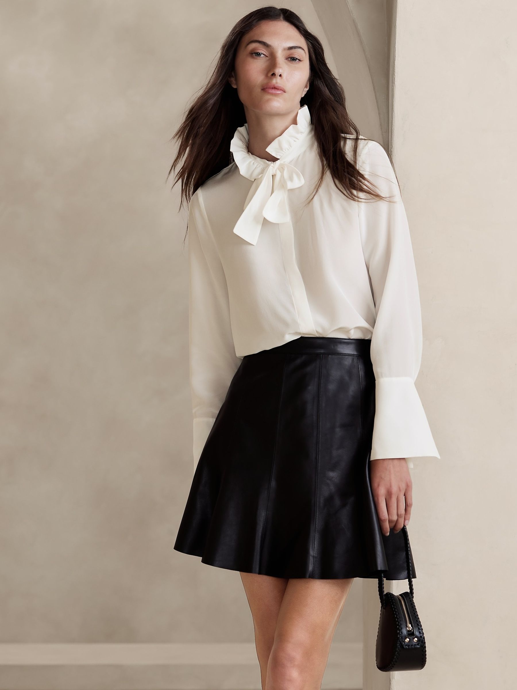 Banana Republic White Yadra Silk Blouse - Image 1 of 4