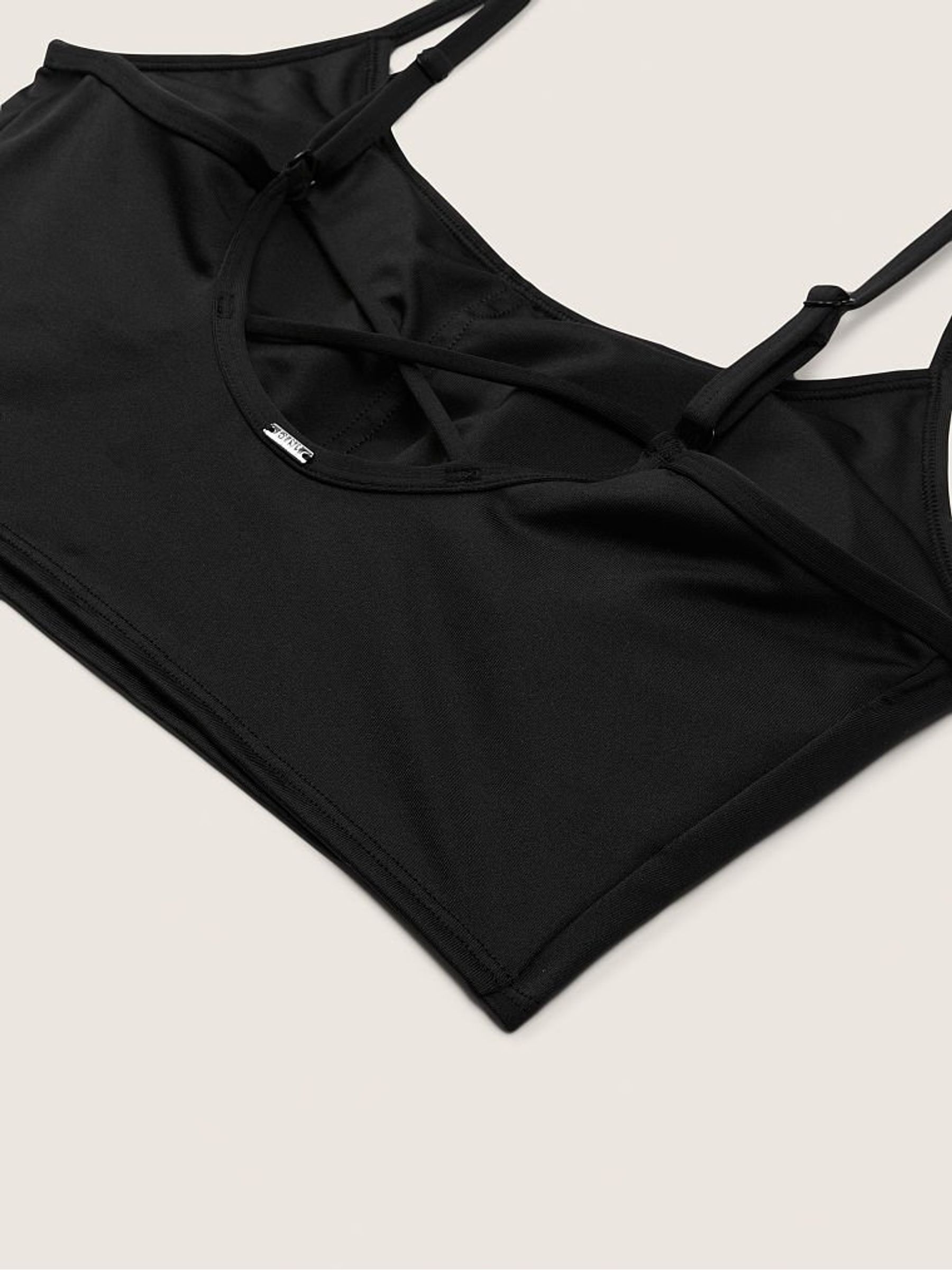 Pure Black Seamless Lightly Lined Low Impact Sports Bra - Image 3 of 3