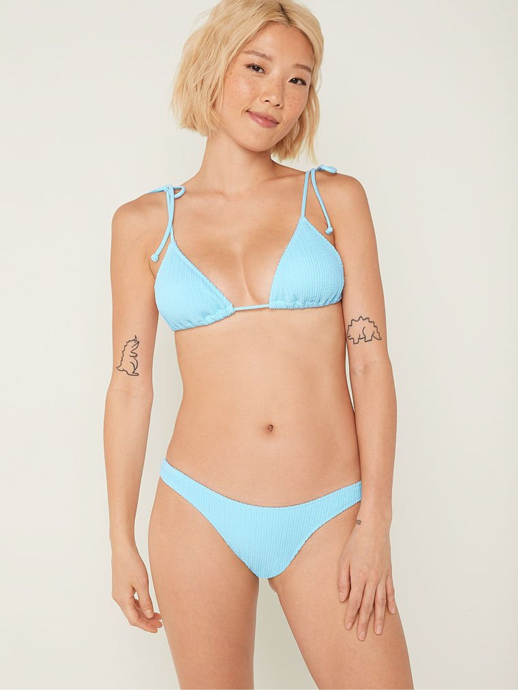 Blue Breeze Crinkle Brazilian Swim Bottom - Image 1 of 4