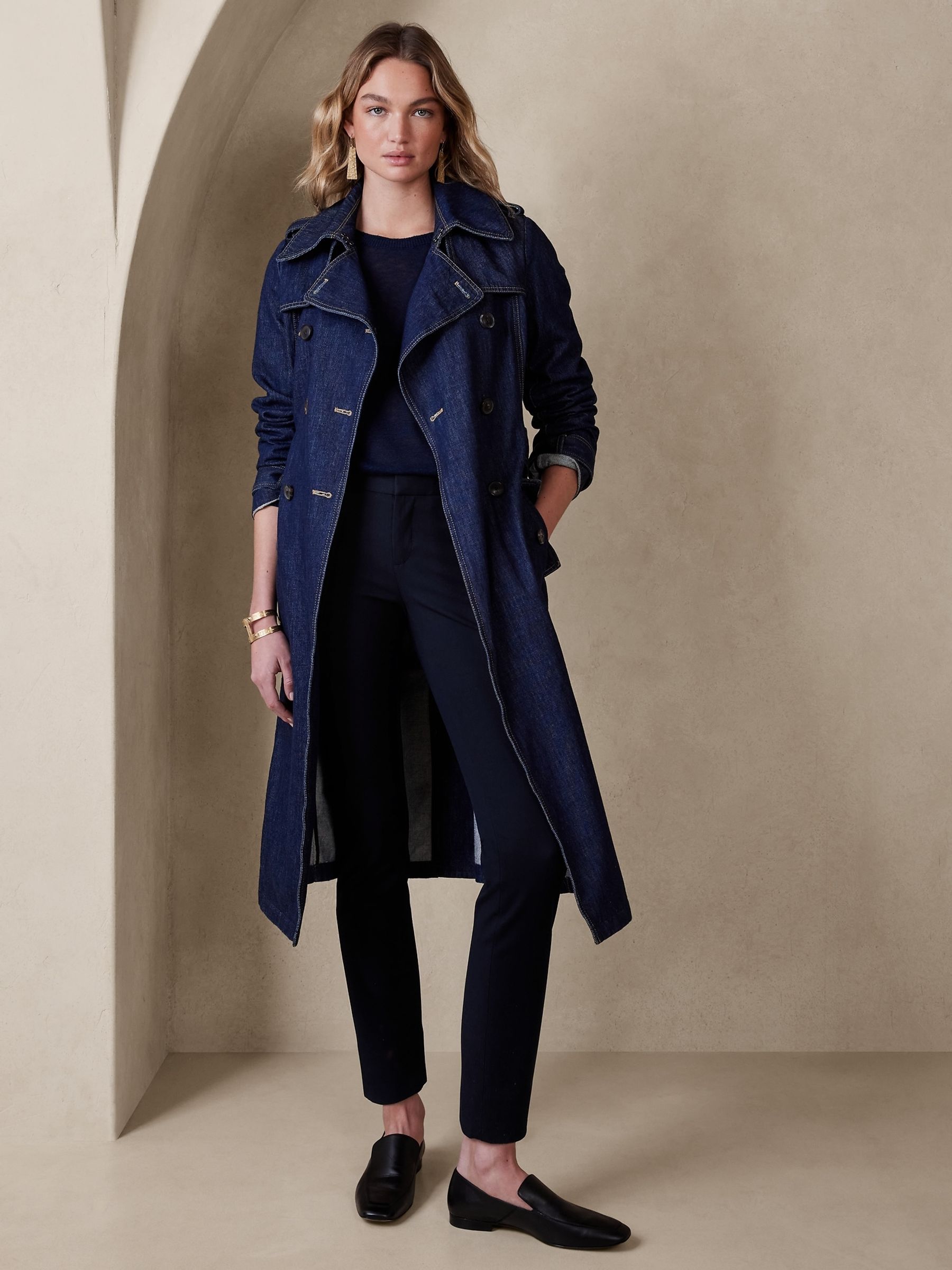 Banana Republic Blue Sloan Skinny Trousers - Image 1 of 2