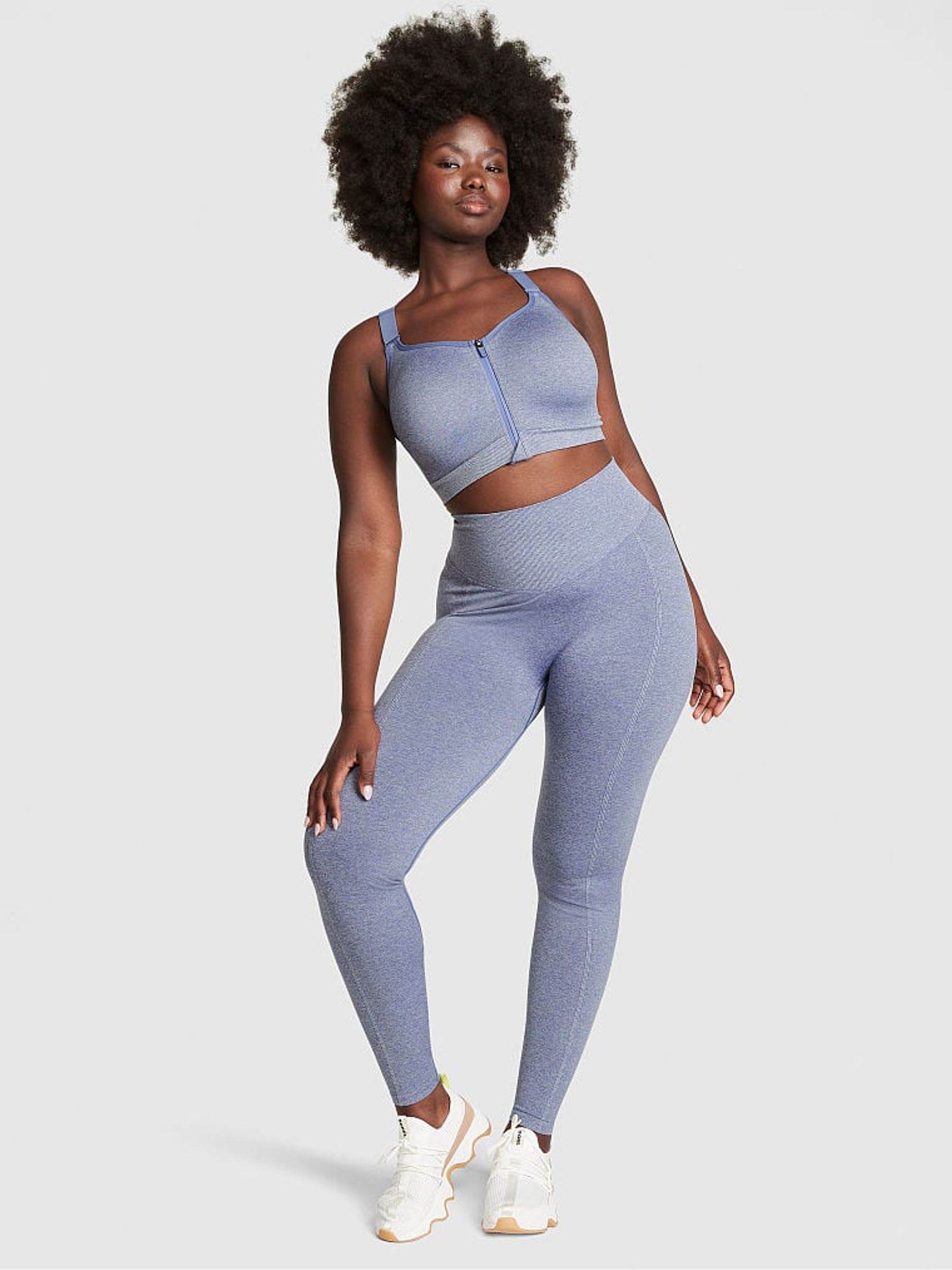 Dusty Iris Blue Marl Logo Legging - Image 1 of 3