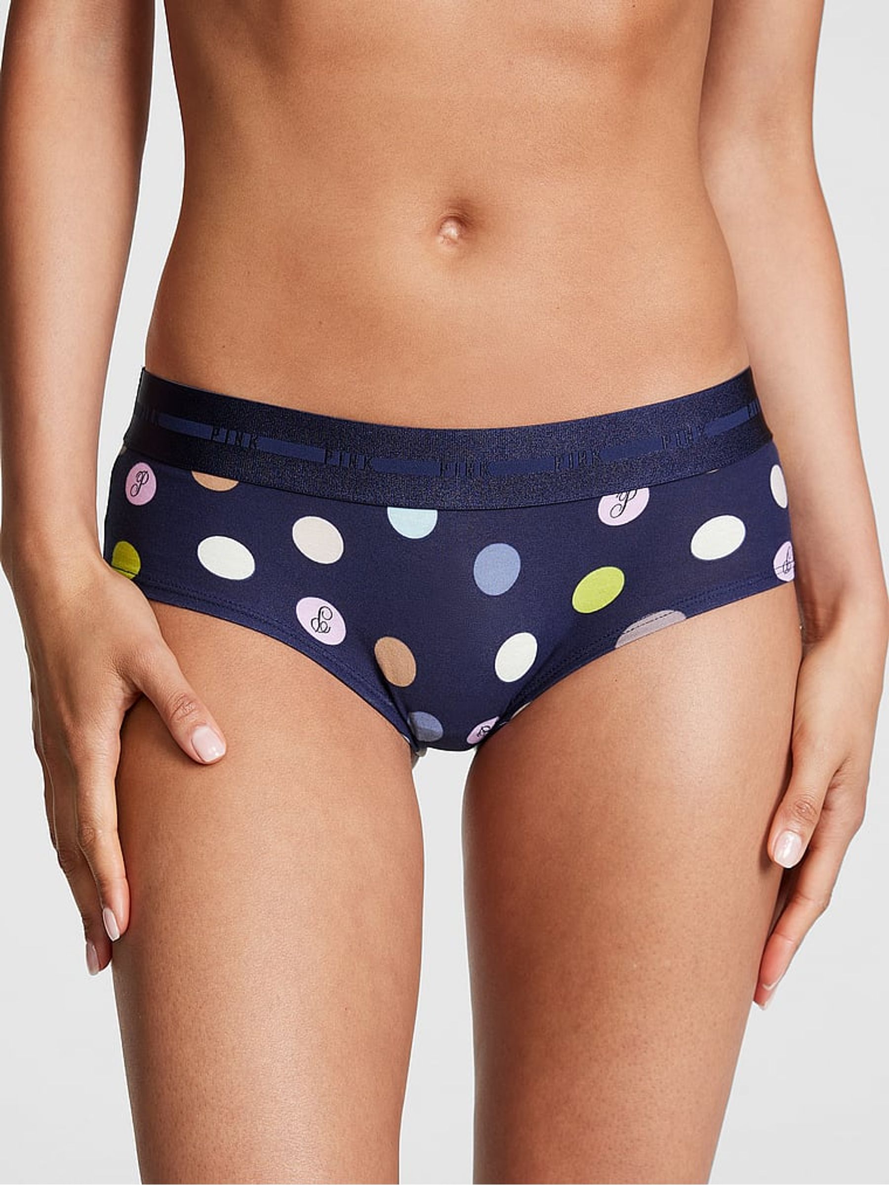 Midnight Navy Blue Dot Logo Hipster Knickers - Image 1 of 1