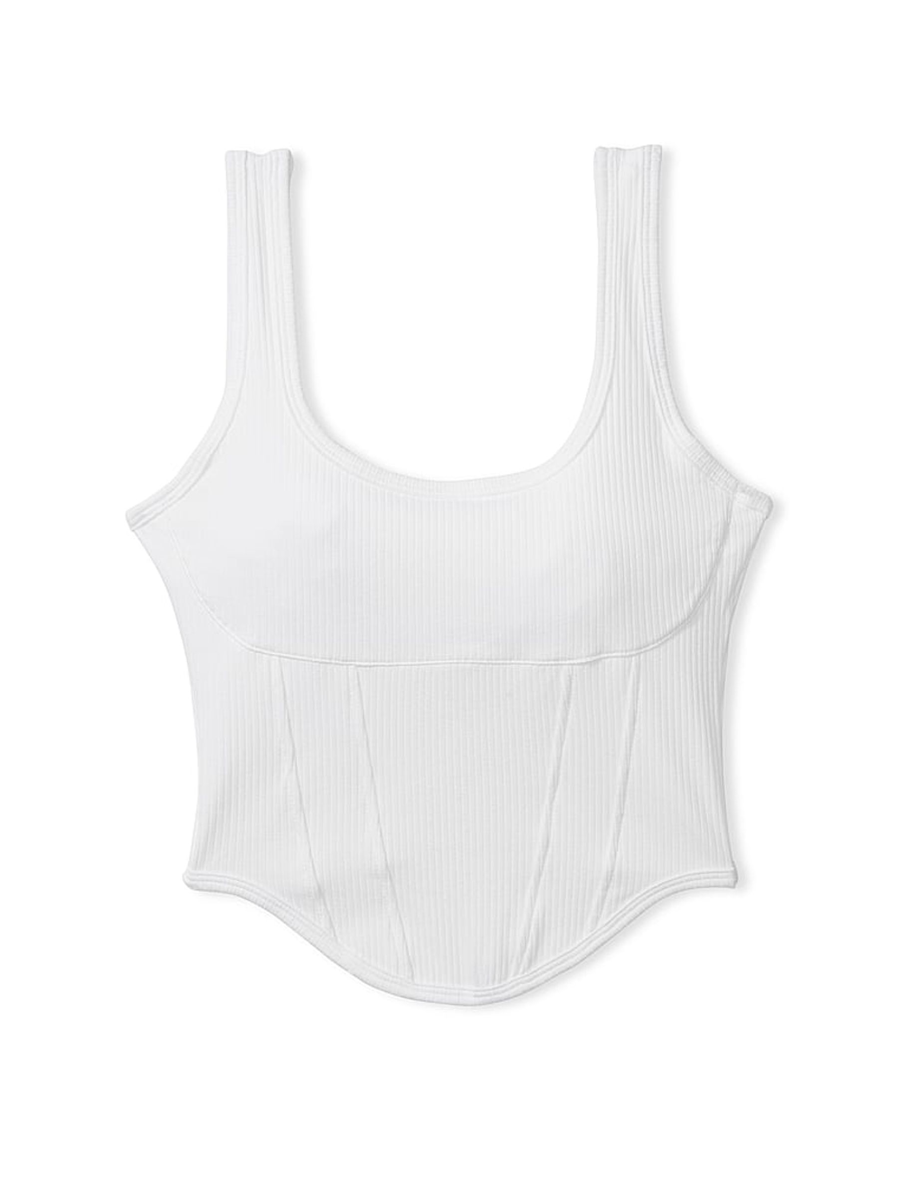 Optic White Cotton Corset Bralette - Image 4 of 4