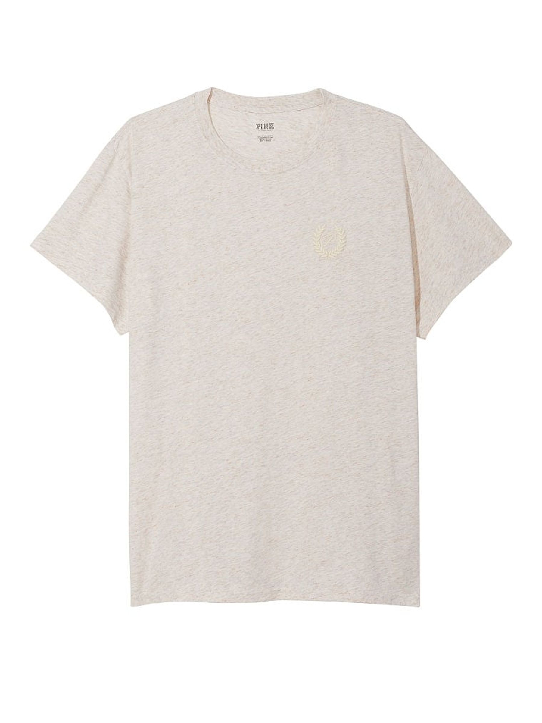 Heather Oatmeal Beige Short Sleeve Oversized Campus T-Shirt - Image 3 of 3