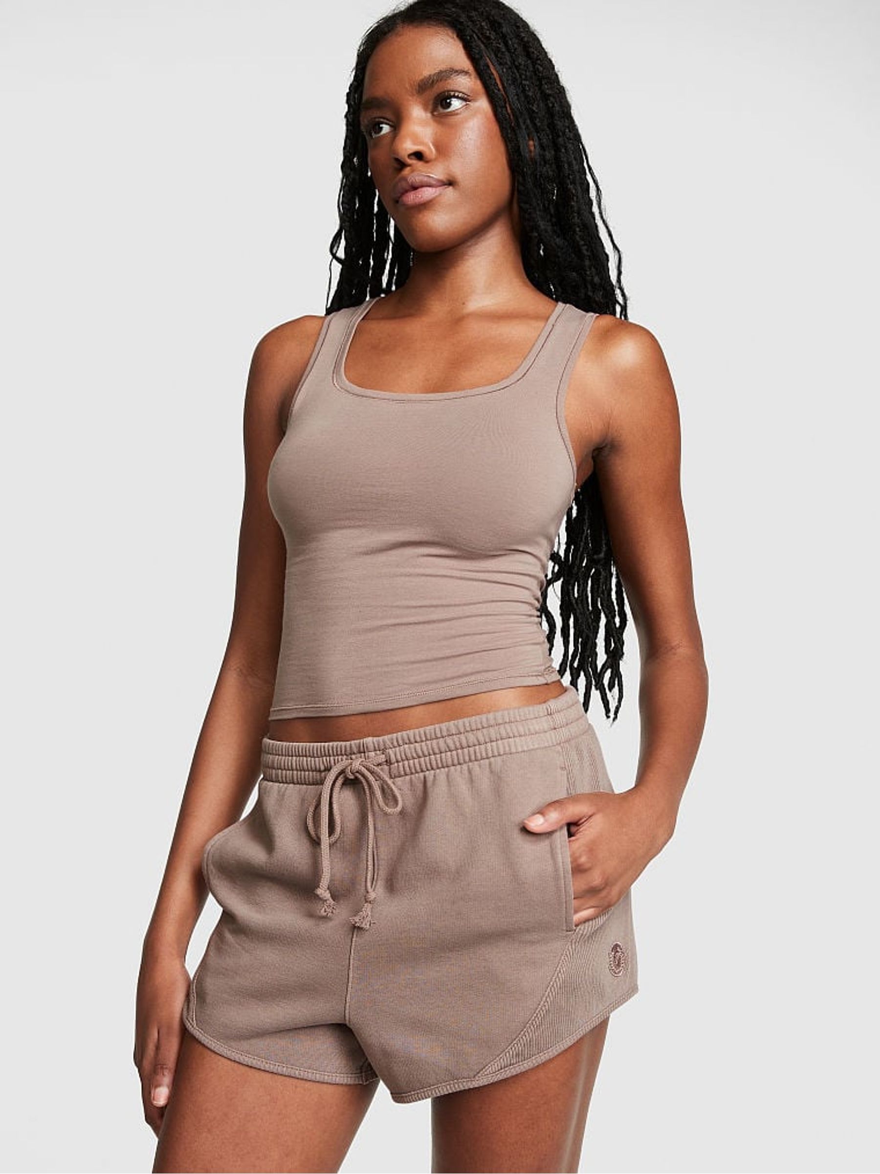 Iced Coffee Brown Fleece Elevated Fleece Short - Image 1 of 3