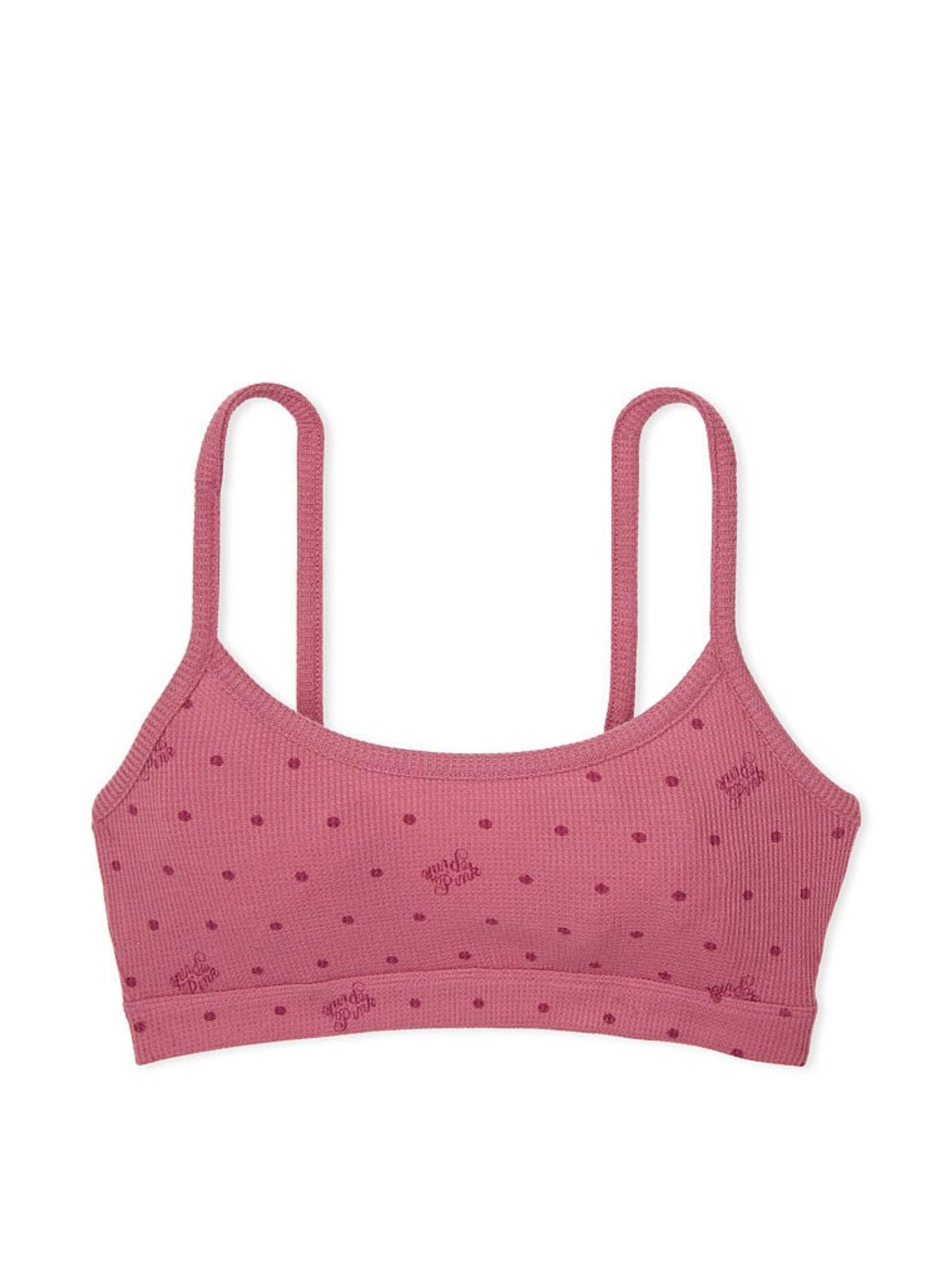 Soft Begonia Pink Dot Waffle Bralette - Image 4 of 4