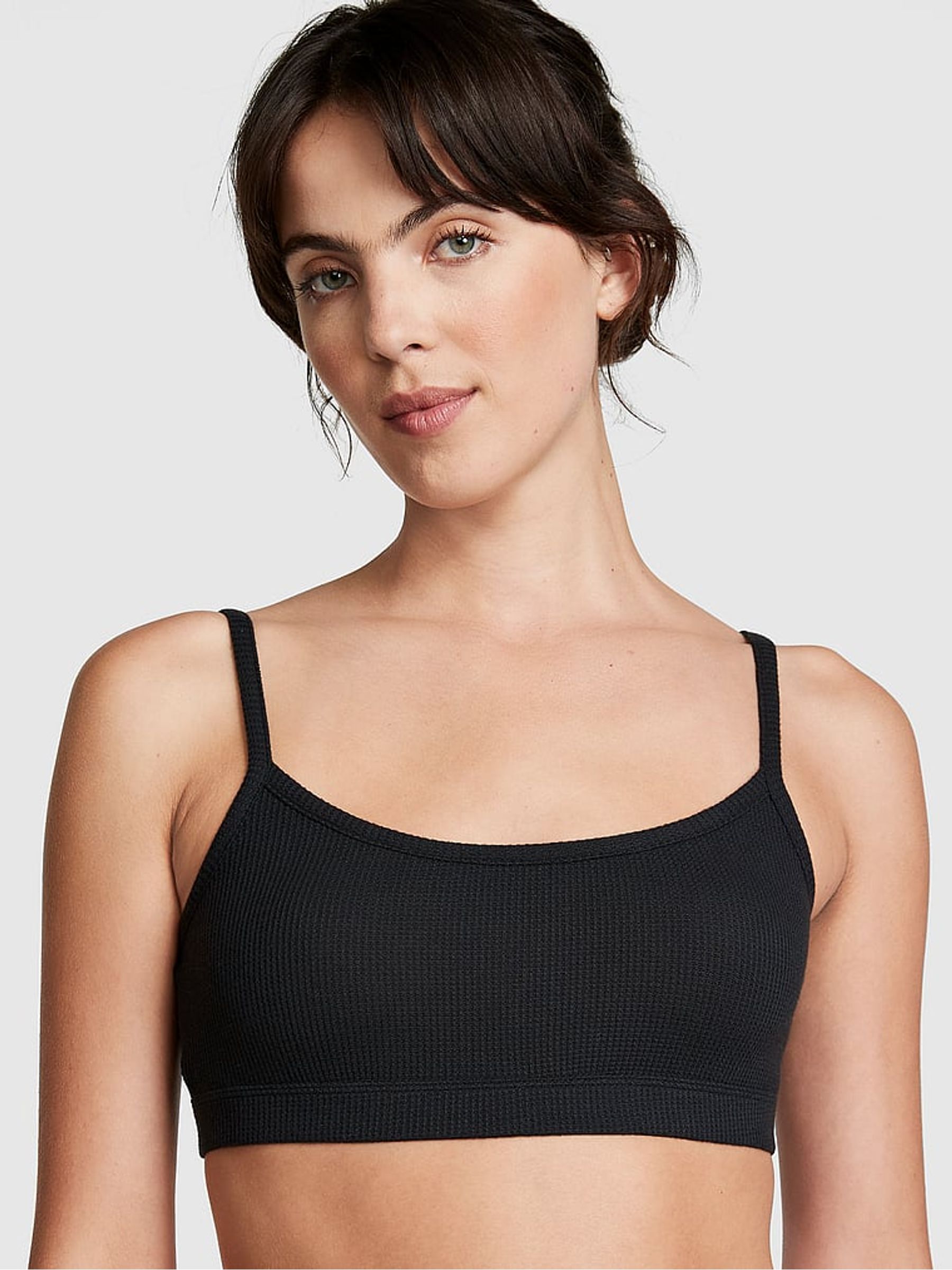 Pure Black Waffle Bralette - Image 1 of 4