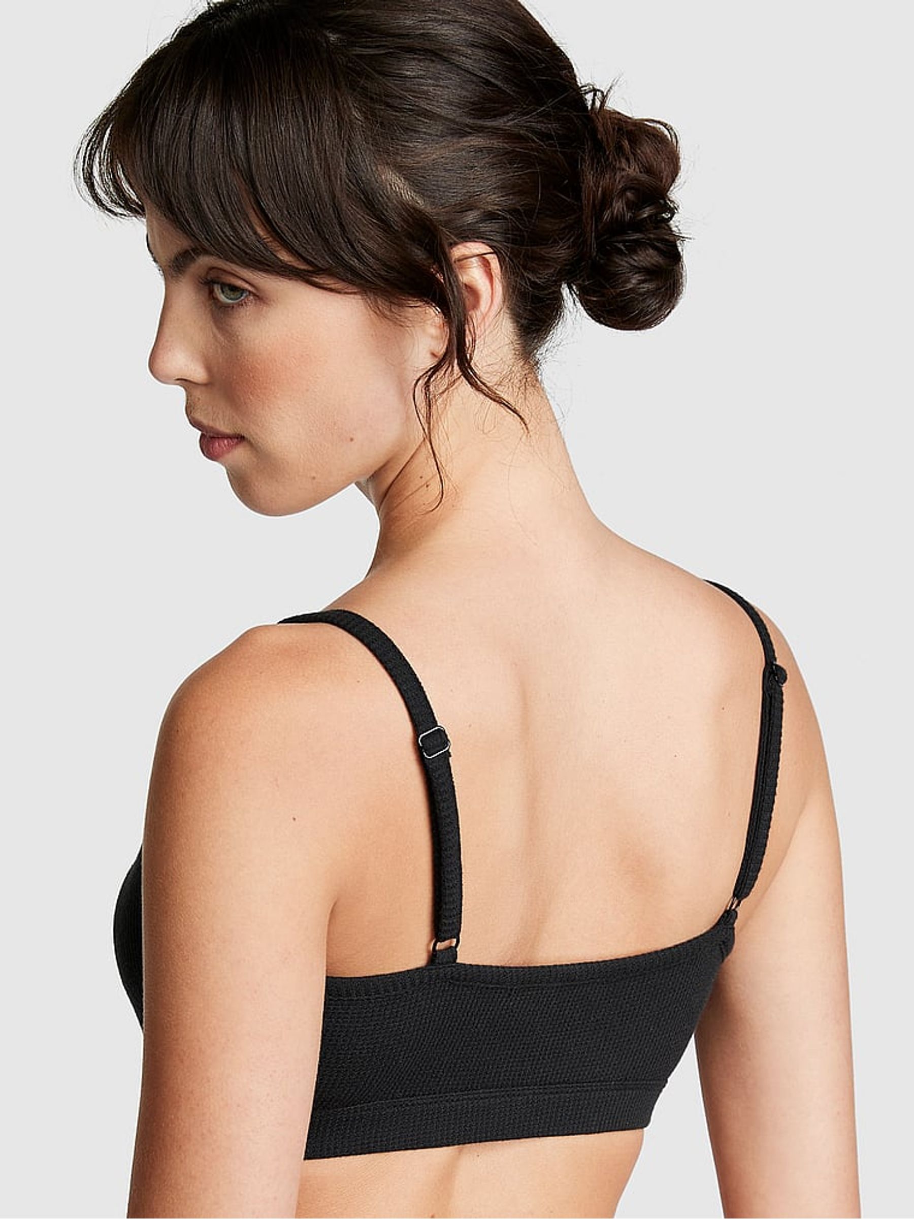 Pure Black Waffle Bralette - Image 2 of 4