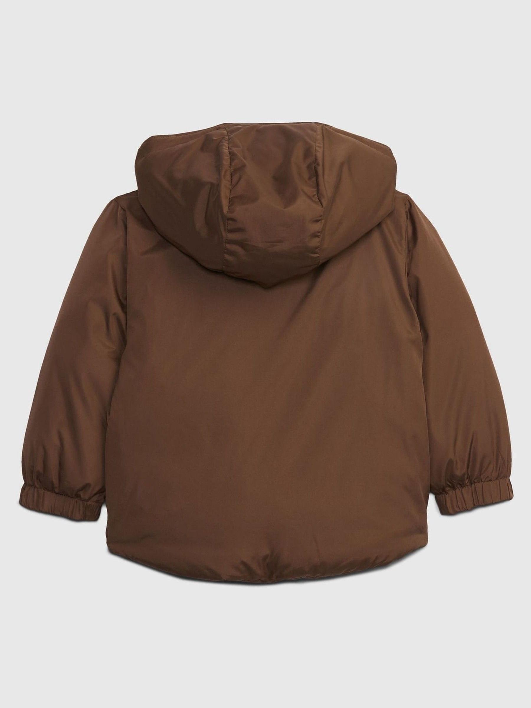Brown Water Resistant Reversible Puffer Coat - Image 2 of 3
