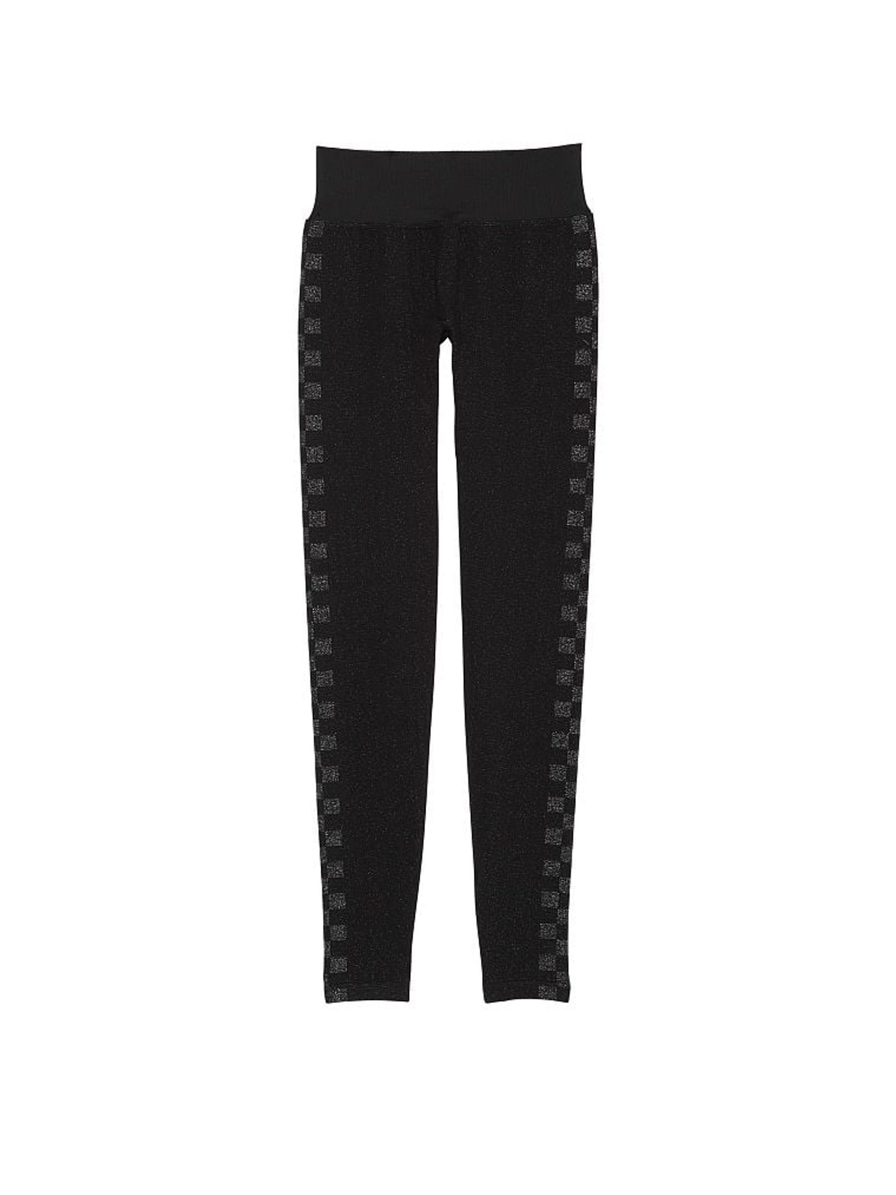 Pure Black Checkered Seamless Workout Legging Shine - Image 4 of 5