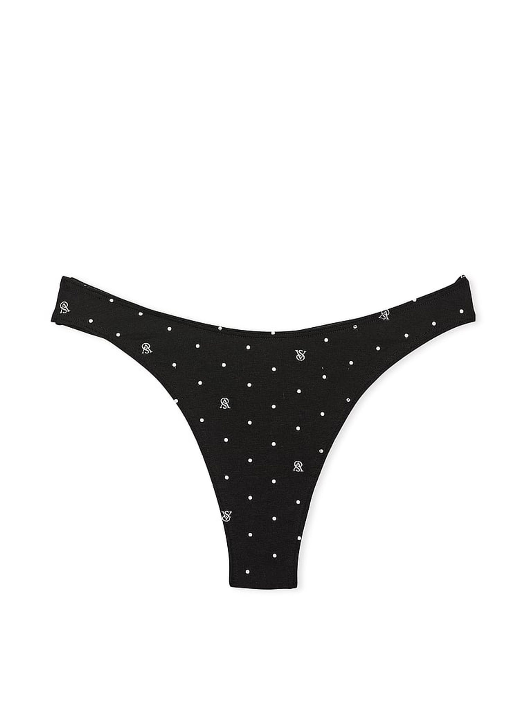 Black Dot Logo High Leg Scoop Thong Knickers - Image 3 of 3