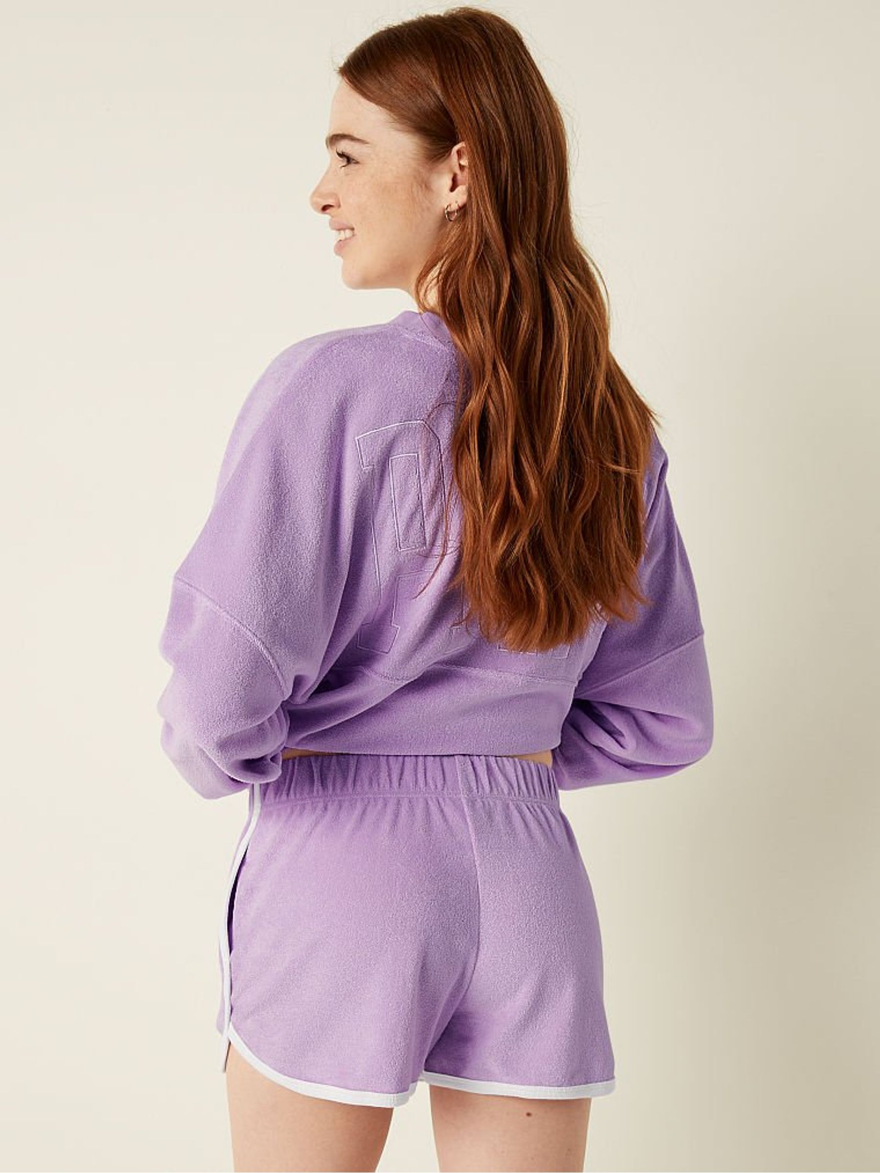 Purple Petal Beach Terry Varsity Short - Image 2 of 4