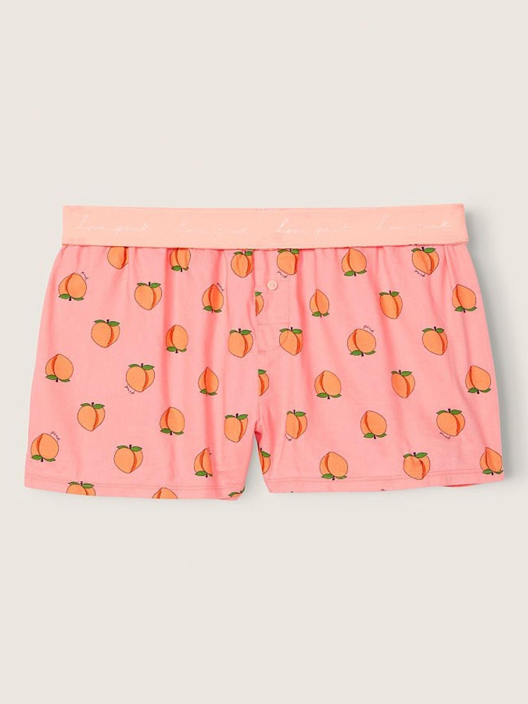 Guava Peach Flannel Boxy Pajama Shorts - Image 3 of 3