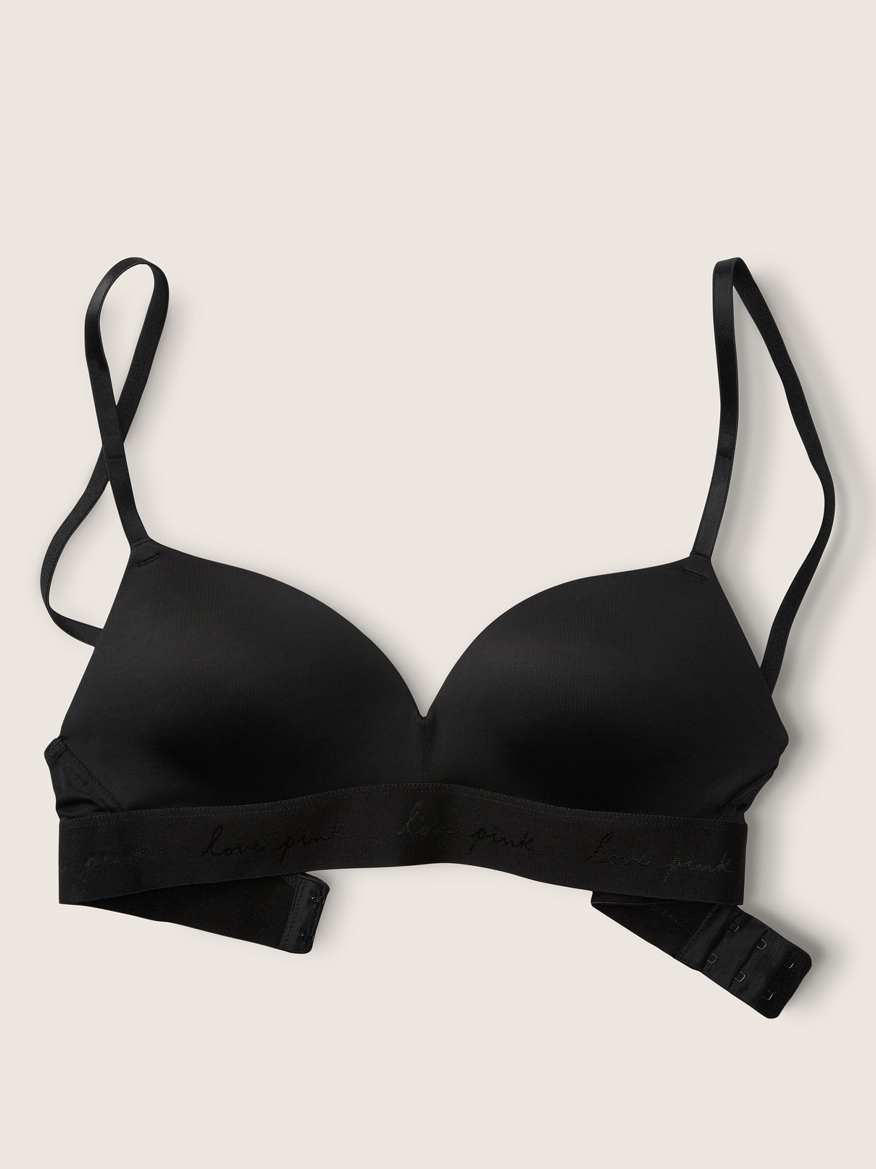 Pure Black Non Wired Push Up Smooth T-Shirt Bra - Image 1 of 3