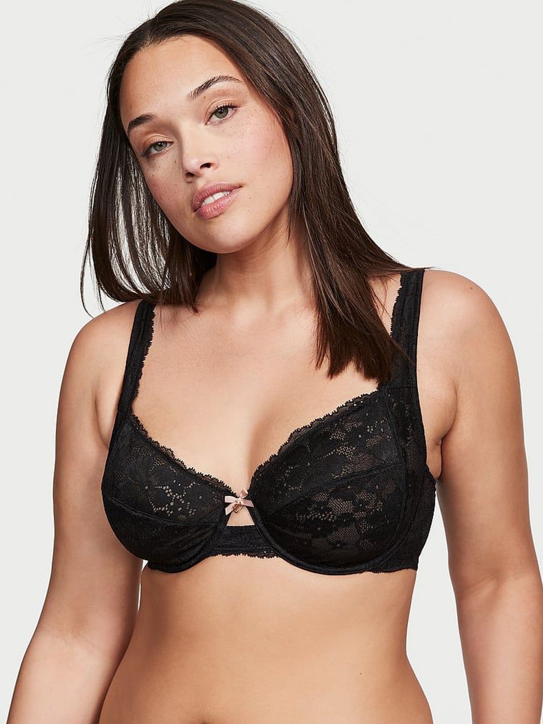 Black Lace Unlined Demi Invisible Lift Minimiser Bra - Image 1 of 3