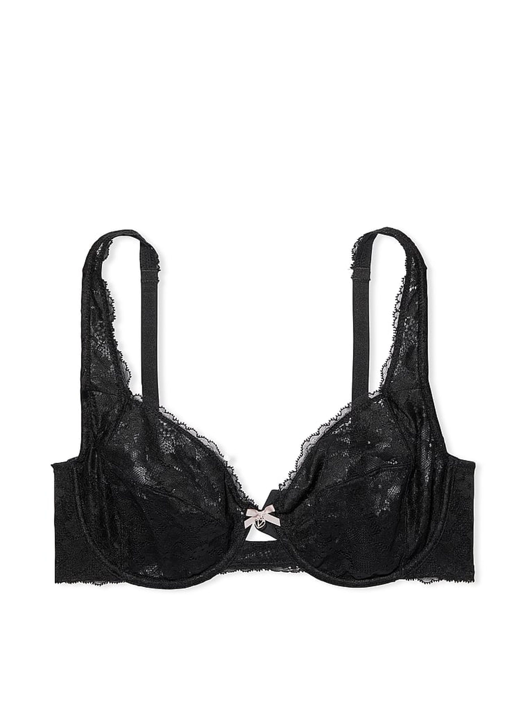 Black Lace Unlined Demi Invisible Lift Minimiser Bra - Image 3 of 3