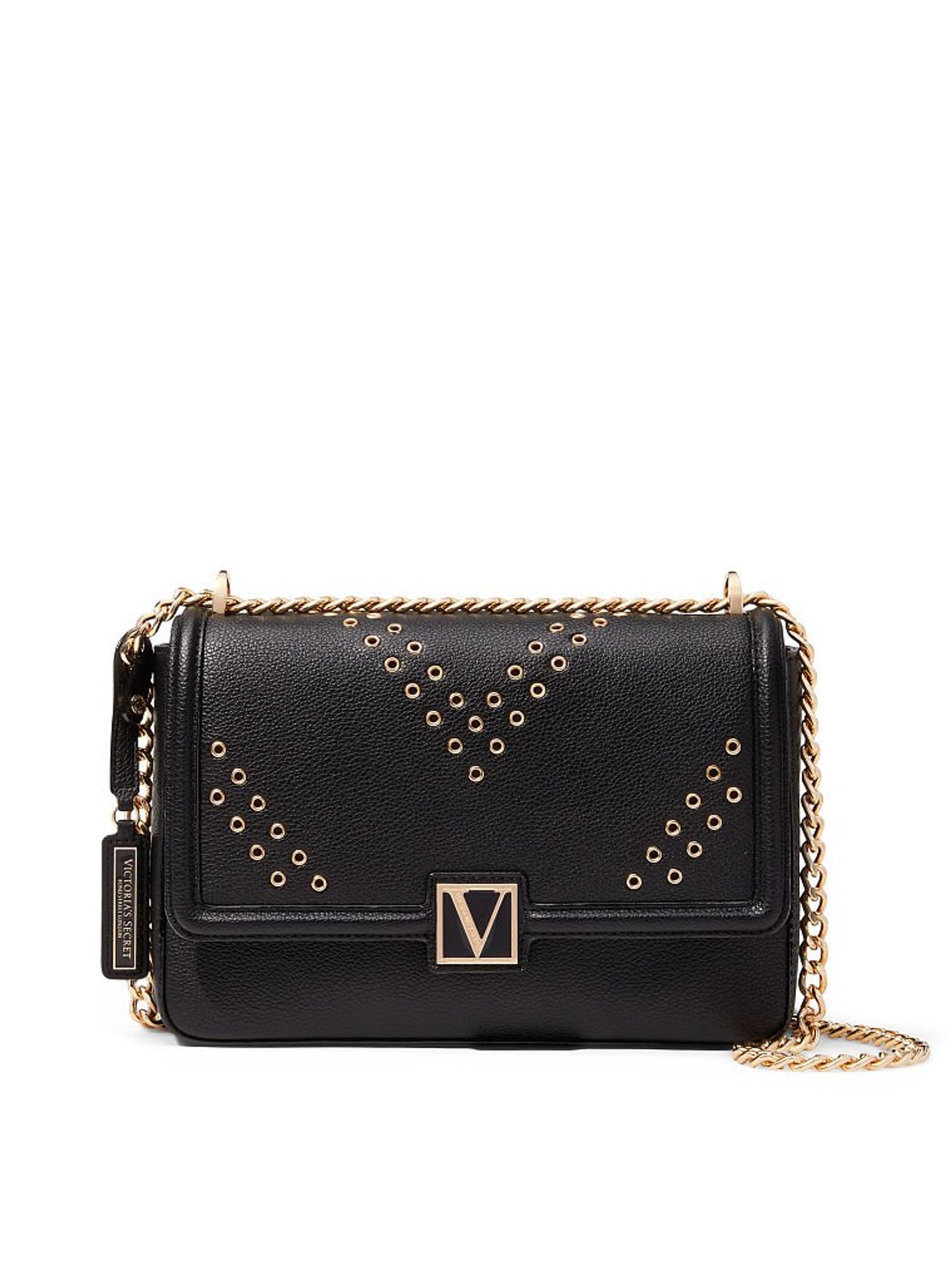 Black Grommet Medium Shoulder Bag - Image 1 of 6