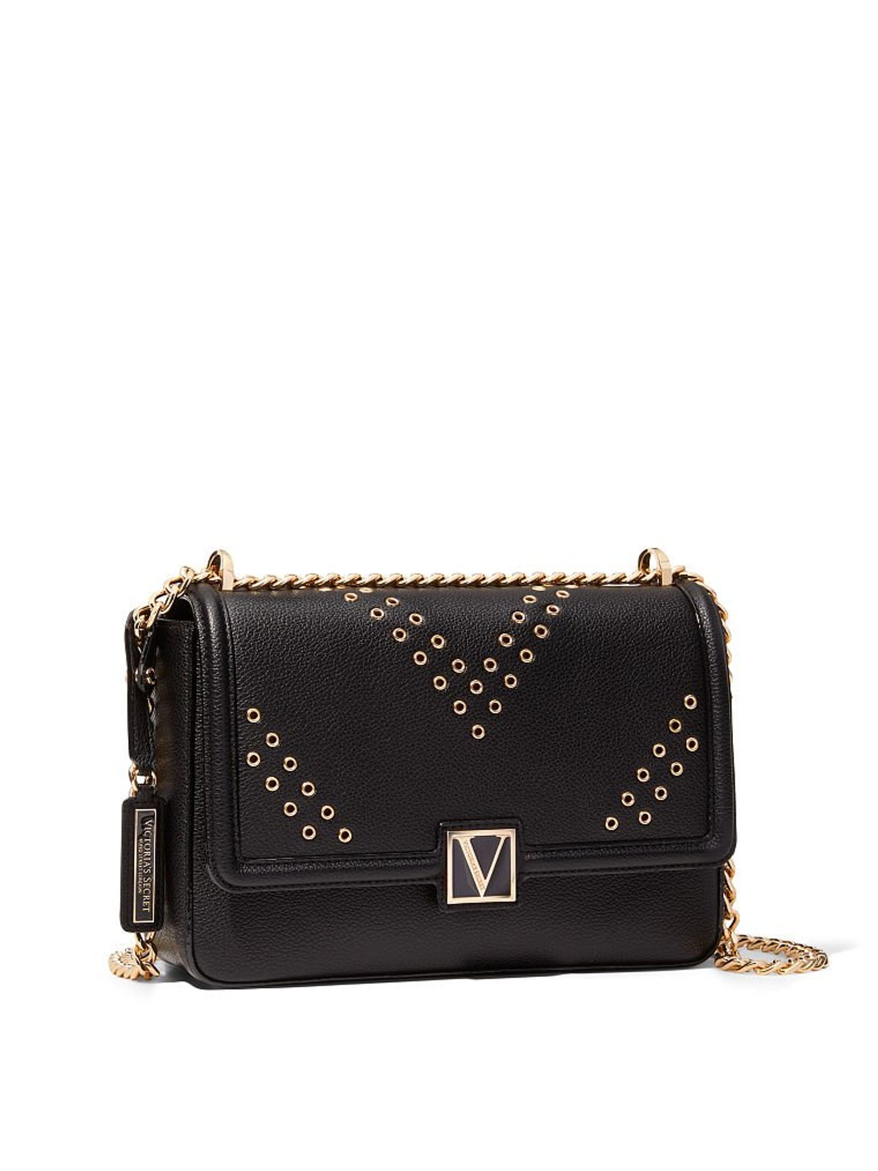 Black Grommet Medium Shoulder Bag - Image 2 of 6