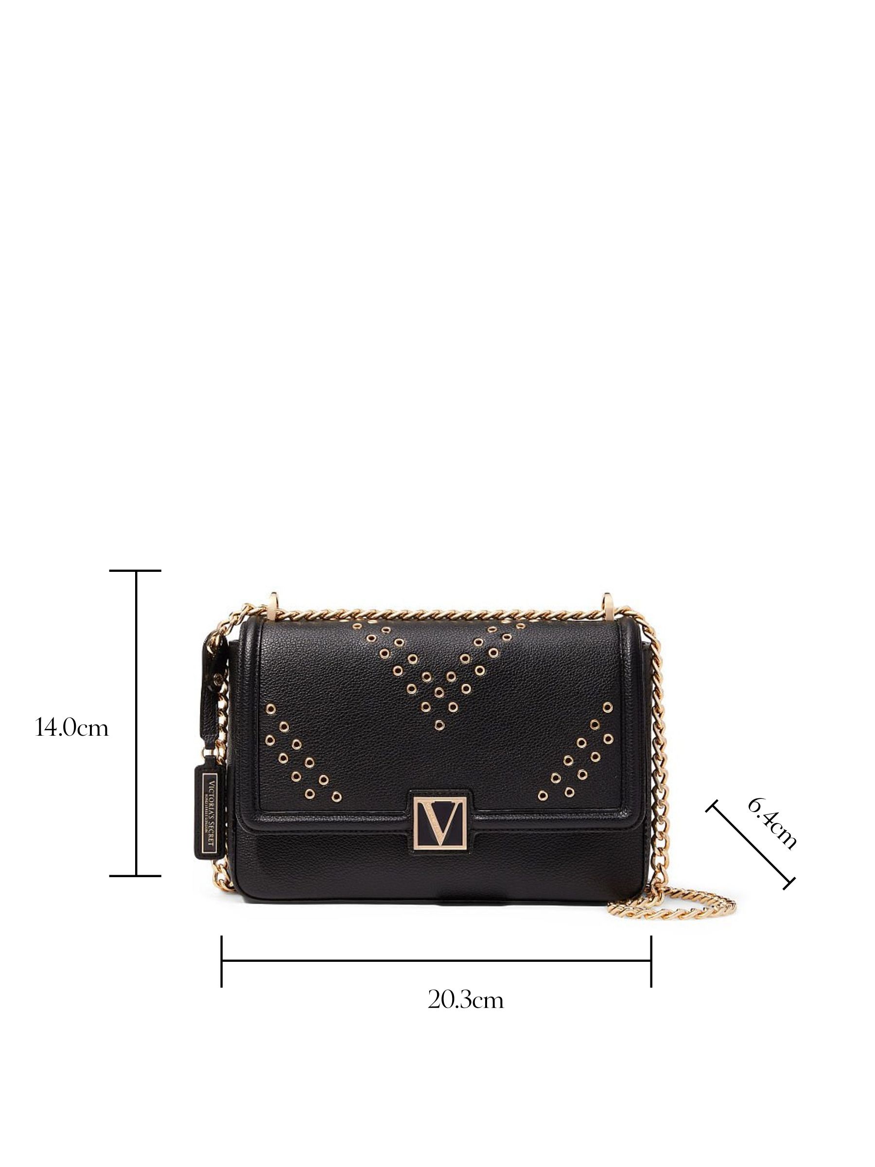 Black Grommet Medium Shoulder Bag - Image 6 of 6