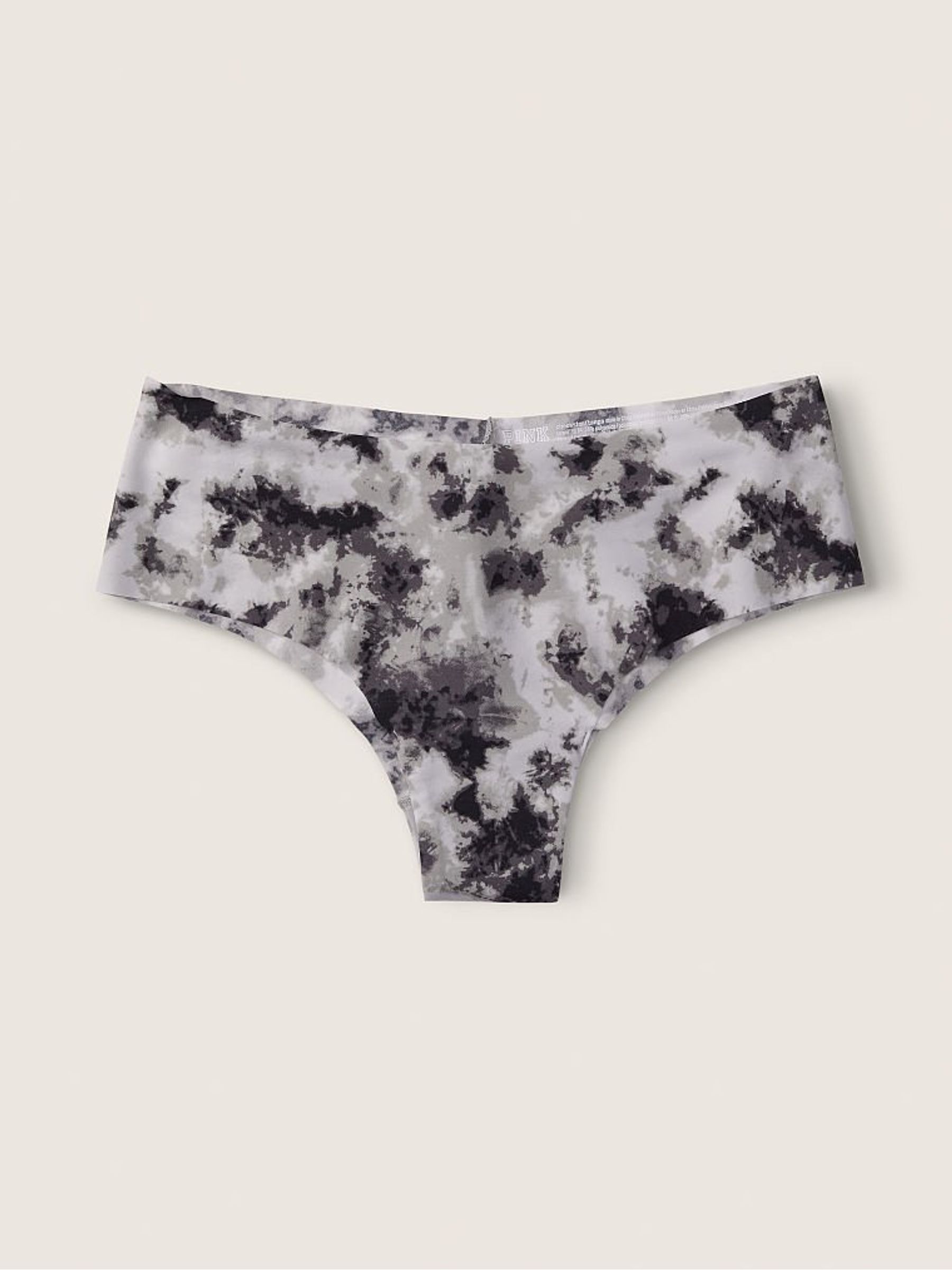 Tie Dye Cement Grey and White No Show Cheeky Knicker - Image 1 of 2