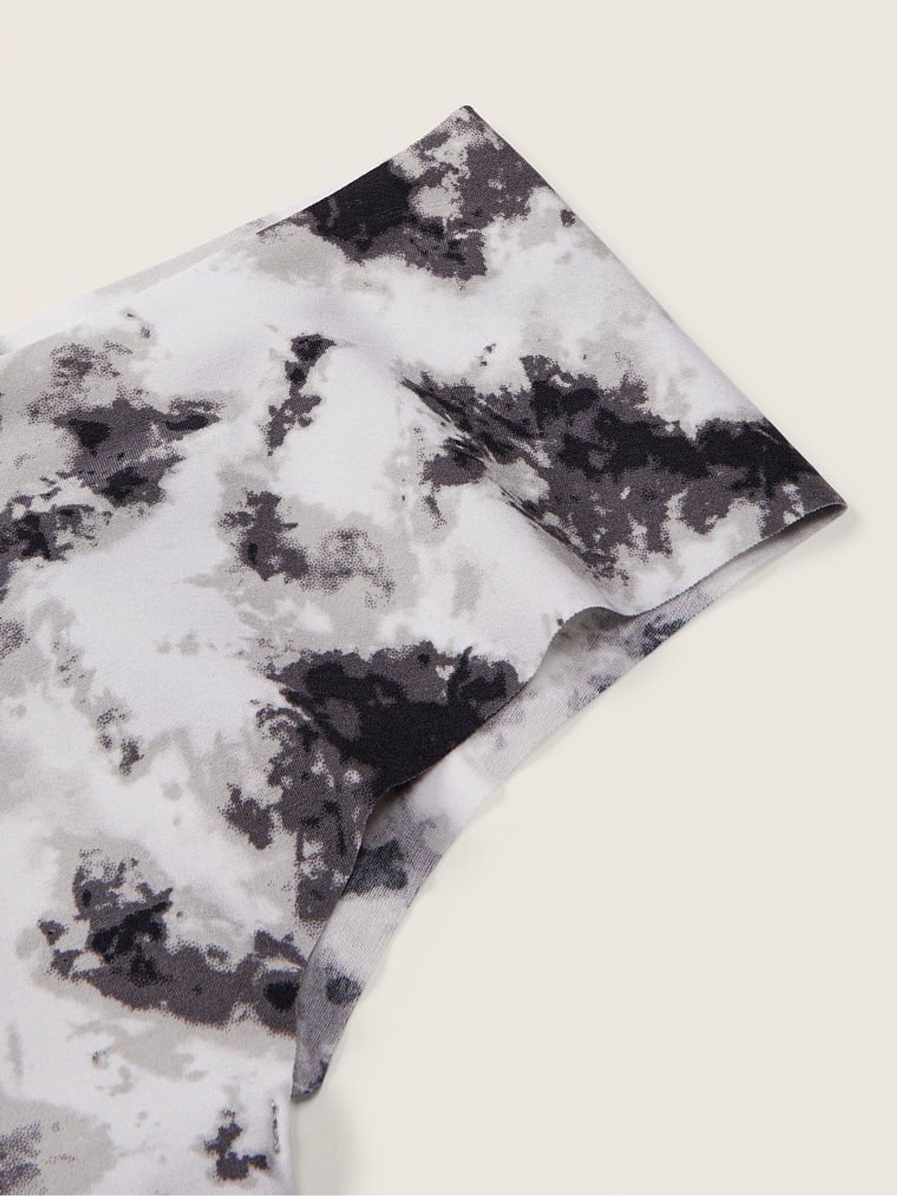 Tie Dye Cement Grey and White No Show Cheeky Knicker - Image 2 of 2