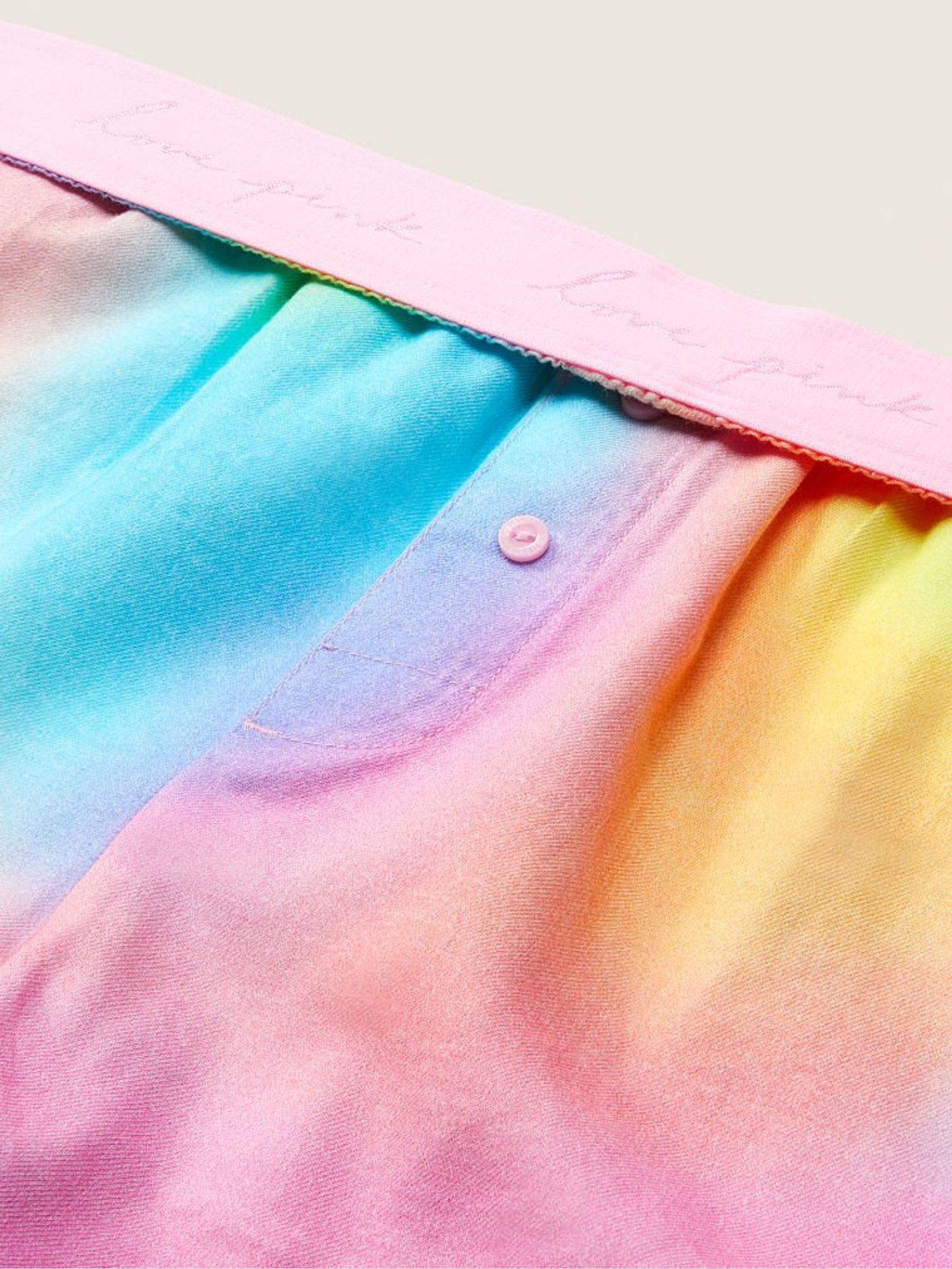 Tie Dye Pale Banana Yellow Flannel Pyjama Short - Image 5 of 5