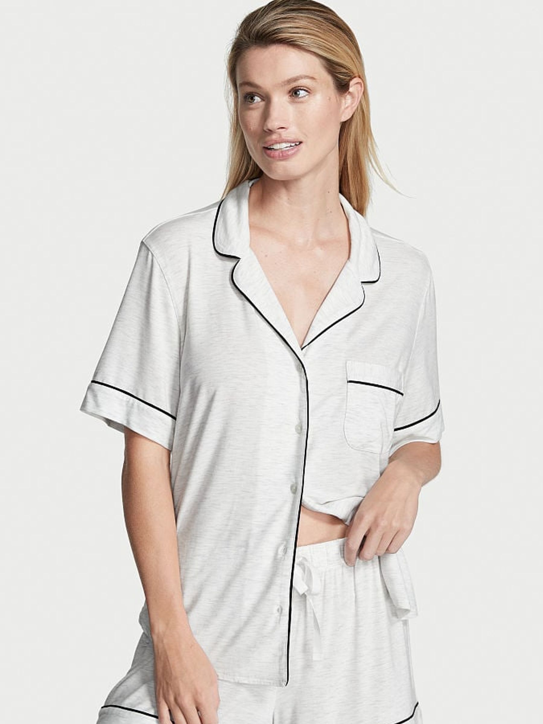Snow Heather Grey Modal Short Pyjamas - Image 1 of 4