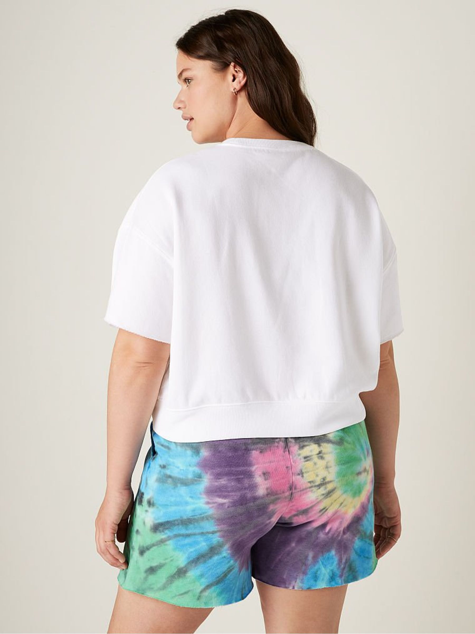 Optic White Graphic Short Sleeve Crop Crew Sweatshirt - Image 2 of 4