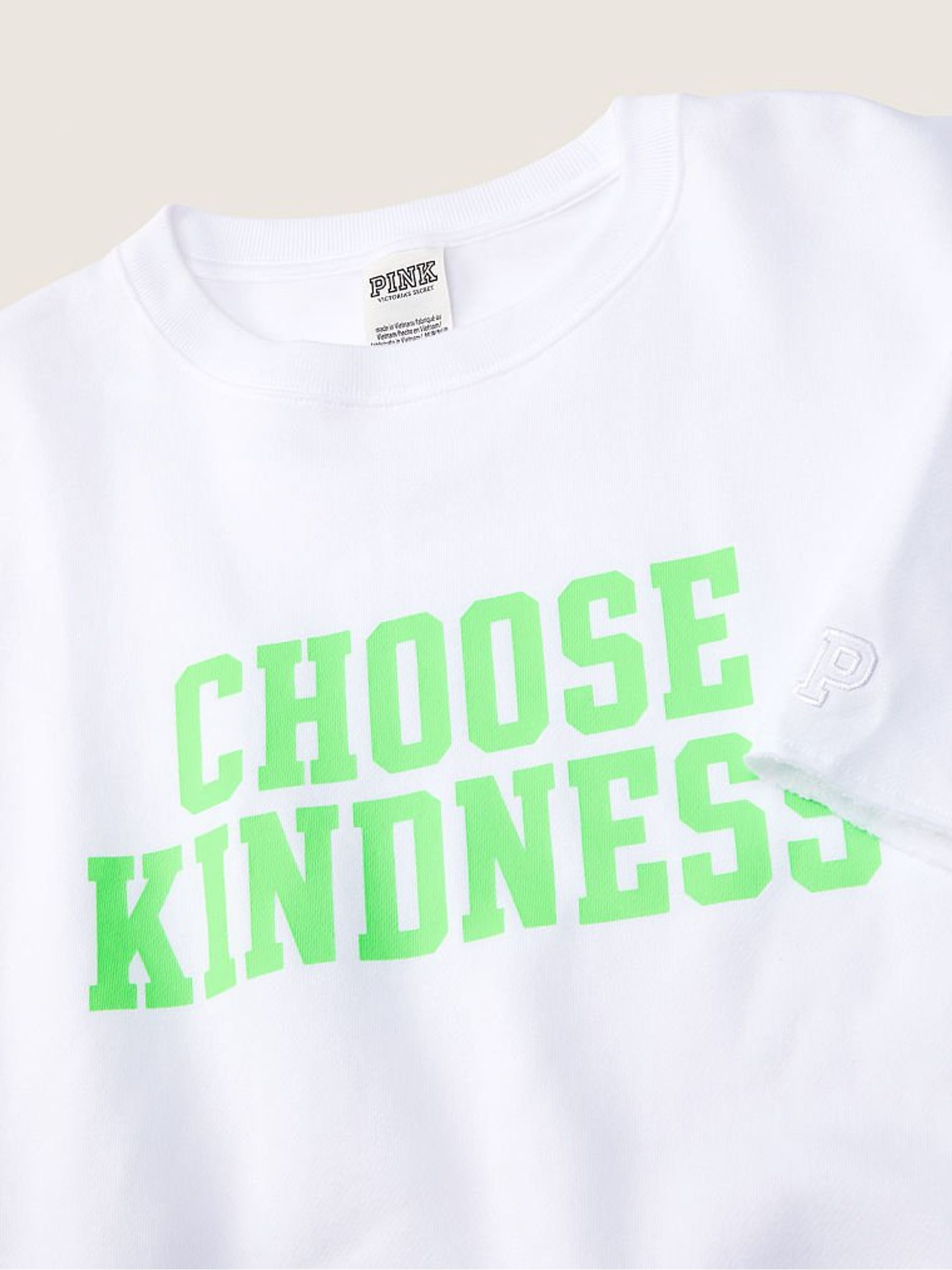 Optic White Graphic Short Sleeve Crop Crew Sweatshirt - Image 4 of 4